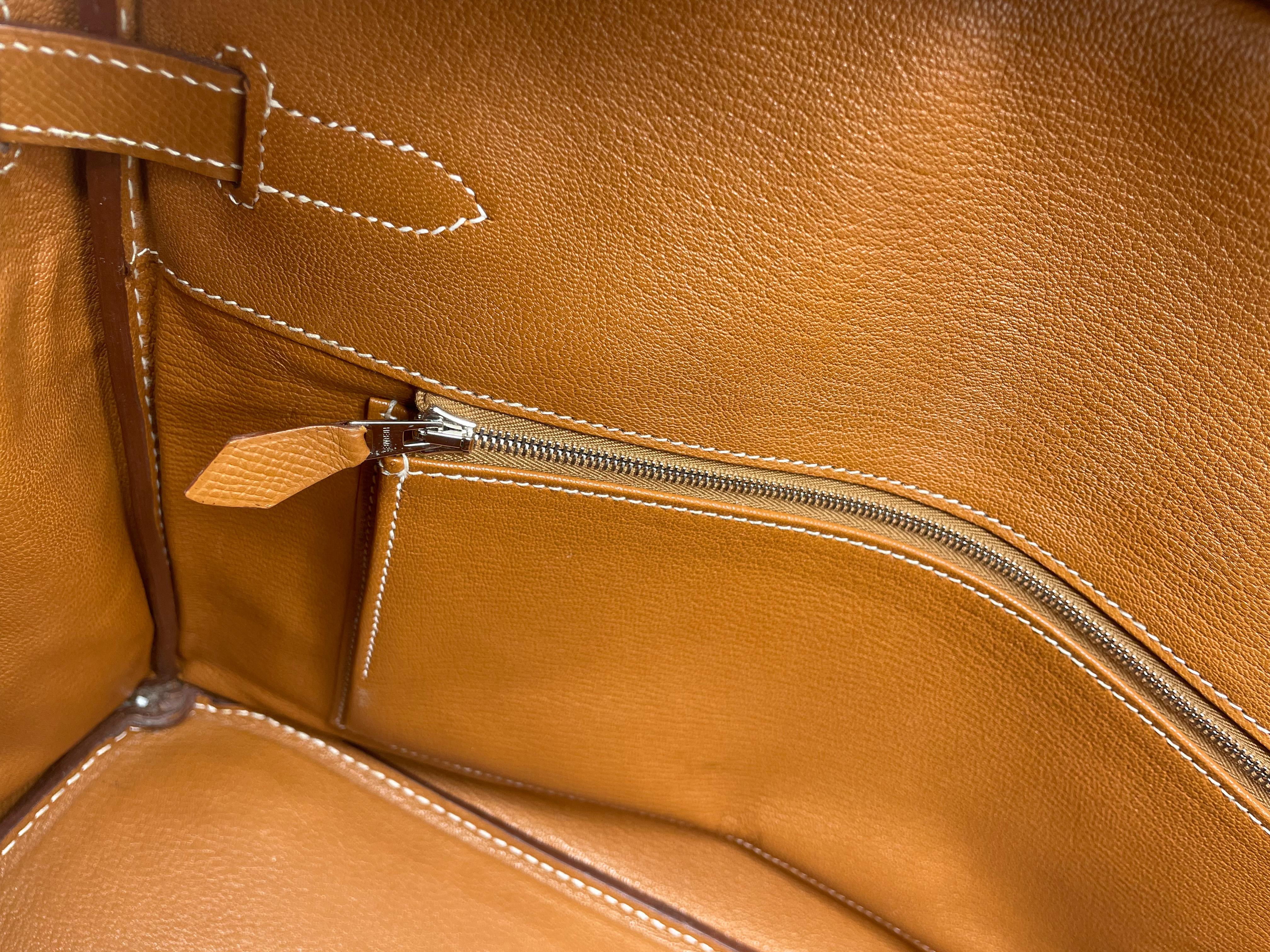 Women's or Men's Hermès Birkin 35 Gold handbag in Espom leather and white stitching