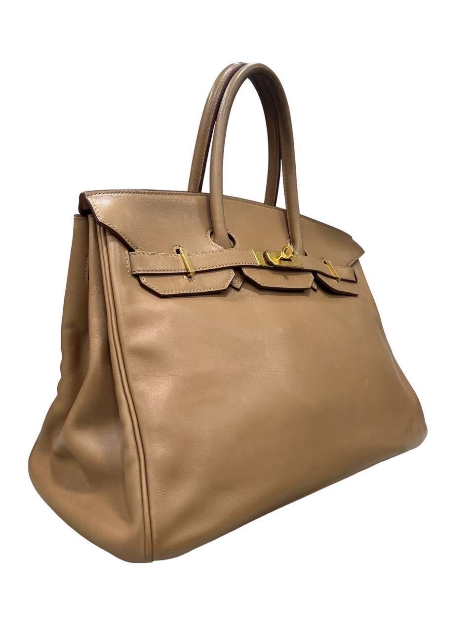 HERMÈS Limited Edition Birkin 25 handbag in Chai Swift leather and