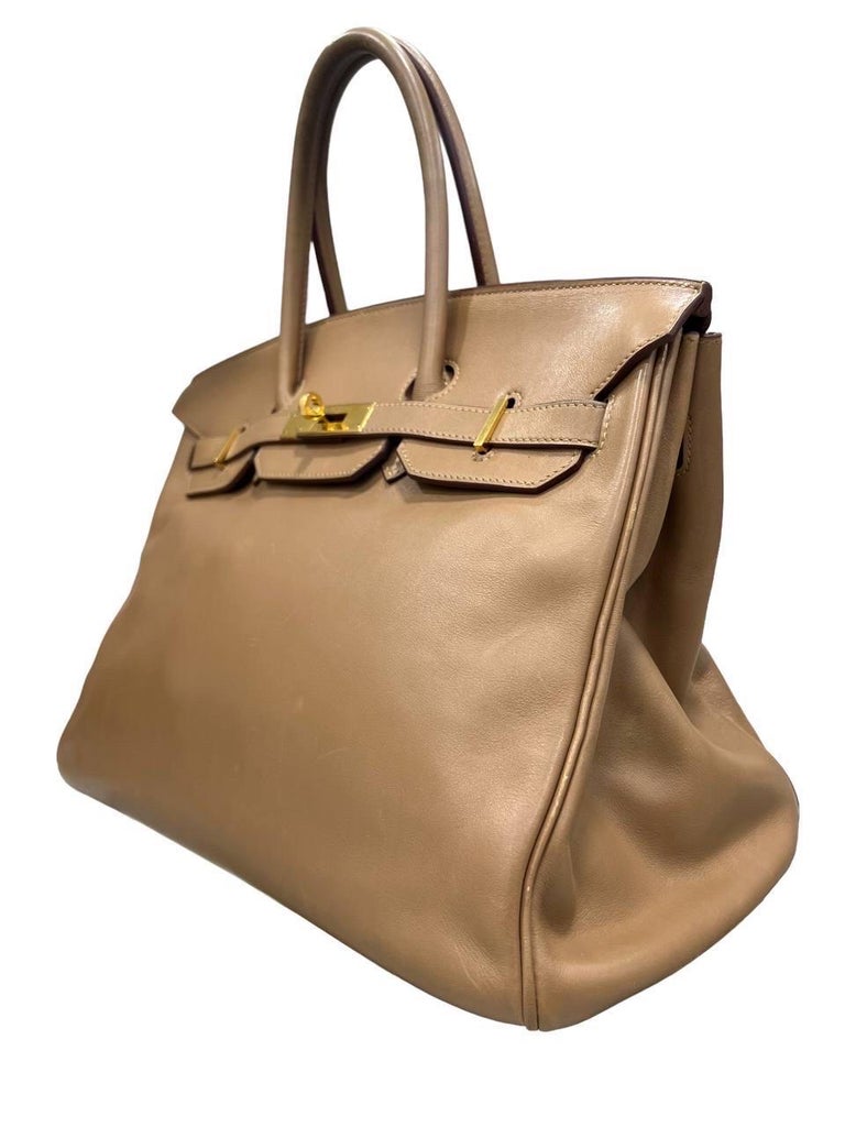 Hermés Birkin 35 Gold Togo Chai Swift Top Handle Bag