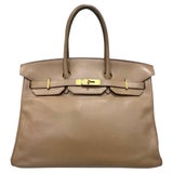 Hermés Birkin 35 Gold Togo Chai Swift Top Handle Bag