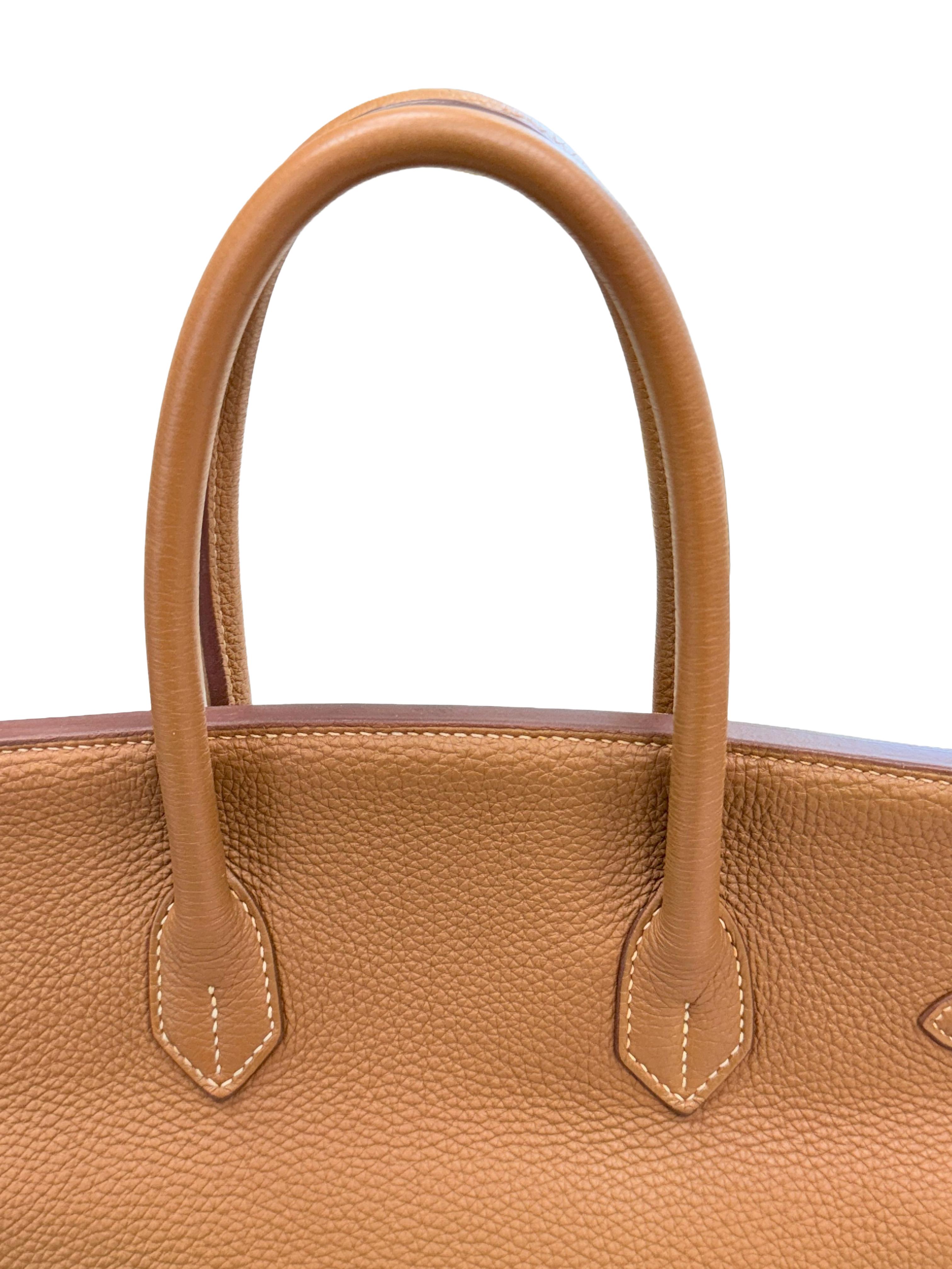 Hermes Birkin 35 Gold Togo Leather With Gold Hardware Handbag en vente 8