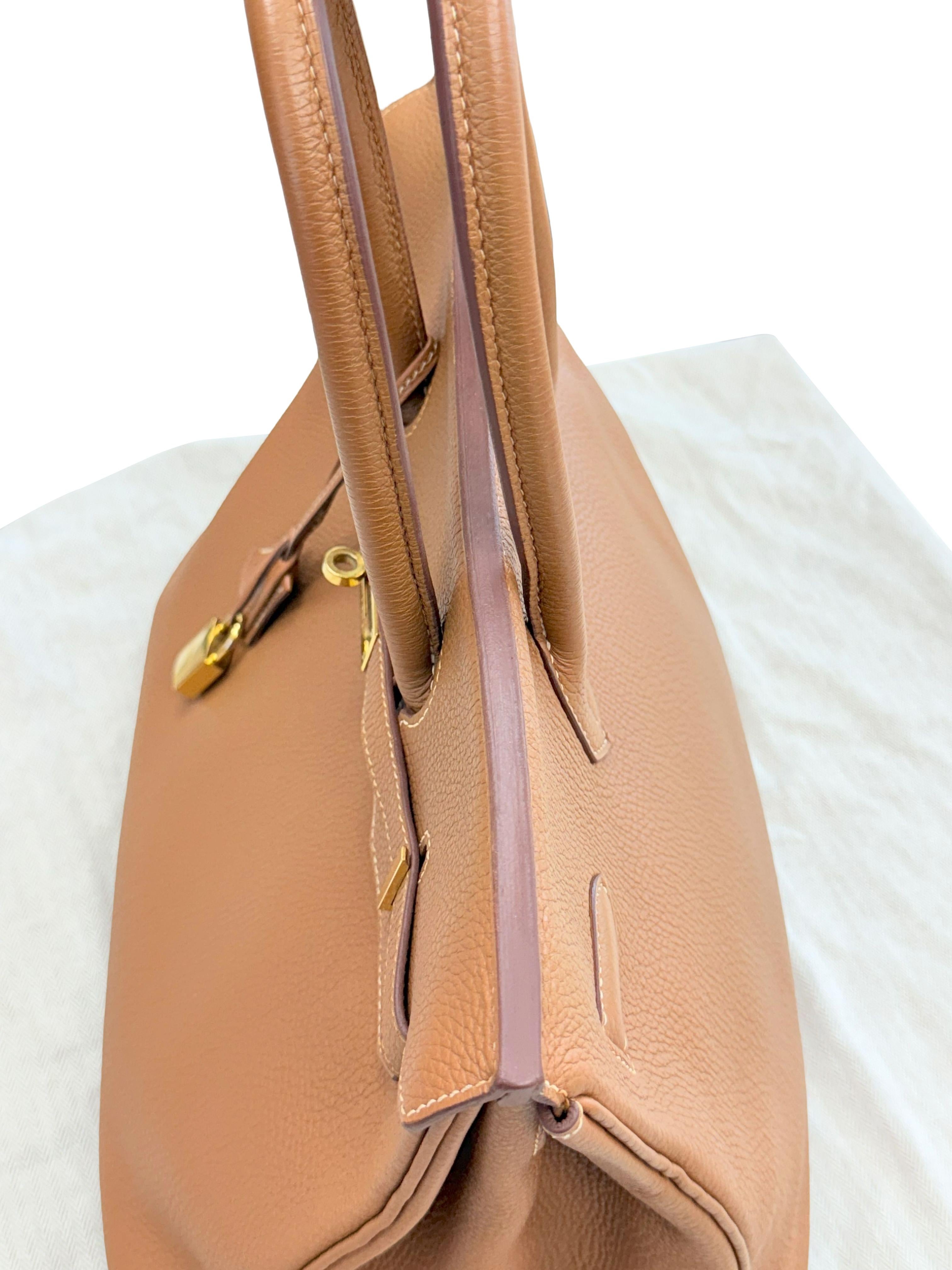 Hermes Birkin 35 Gold Togo Leather With Gold Hardware Handbag en vente 11