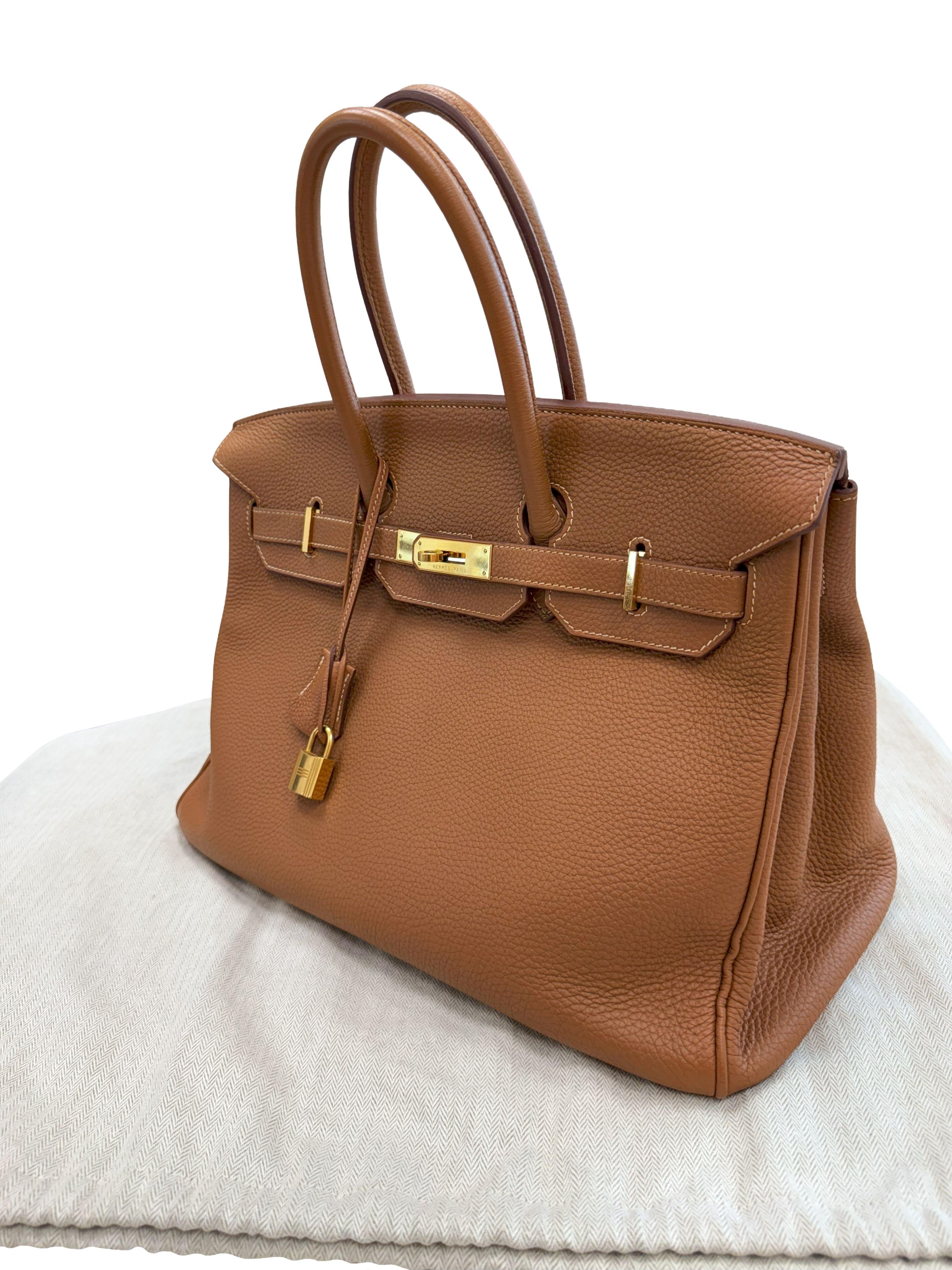 Hermes Birkin 35 Gold Togo Leather With Gold Hardware Handbag Pour femmes en vente