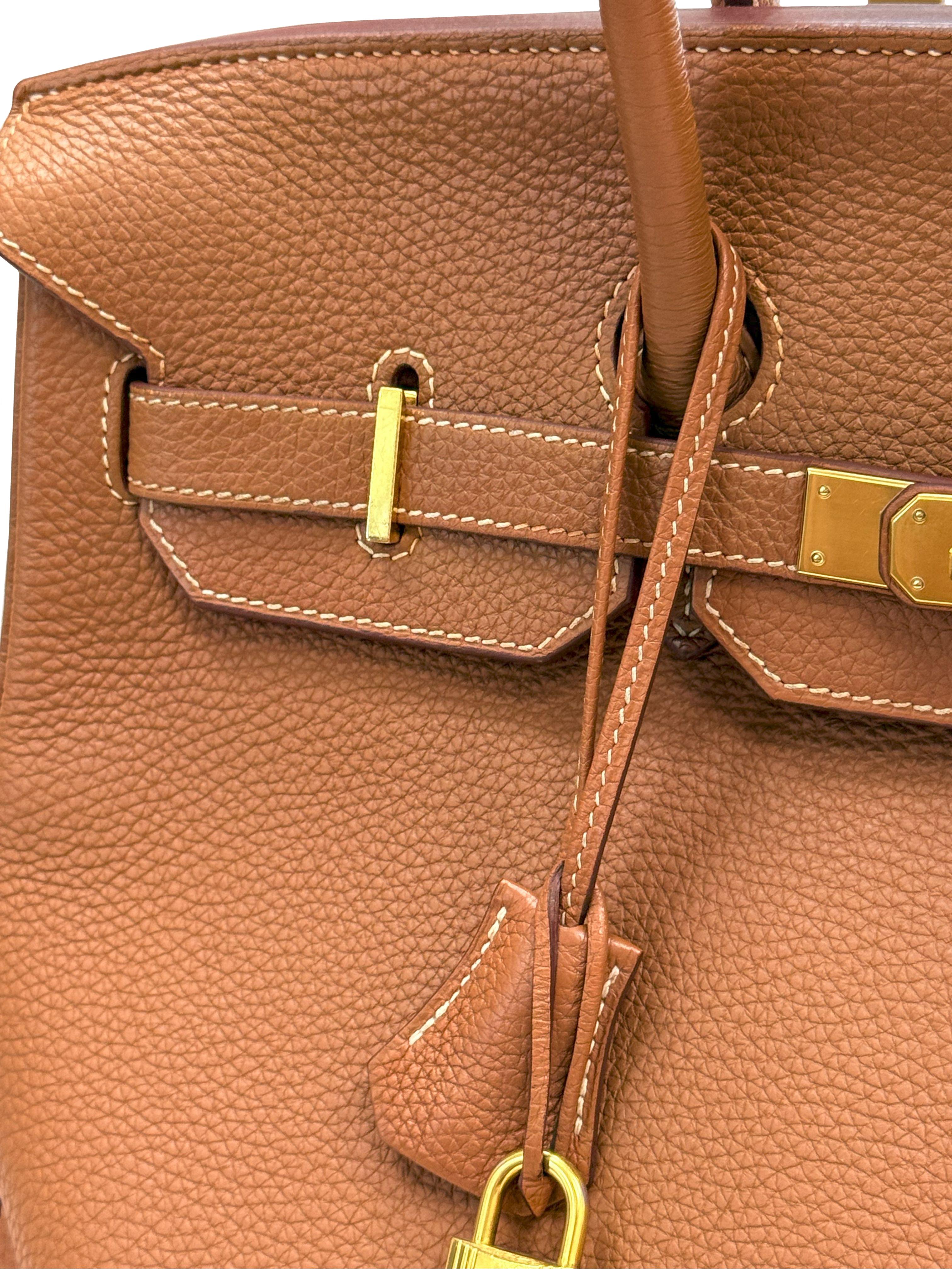 Hermes Birkin 35 Gold Togo Leather With Gold Hardware Handbag en vente 3