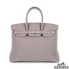 Hermés Birkin 35 Gris Asphalt Togo PHW Handbag
