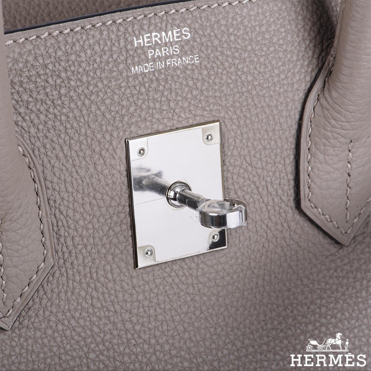 Hermés Birkin 35 Gris Asphalt Togo PHW Handbag In Excellent Condition In London, GB