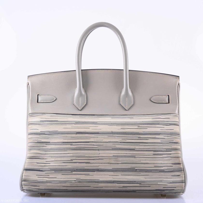 Hermès Birkin 35 Gris Perle Box & Vibrato Leather Palladium Hardware Bag For Sale 9