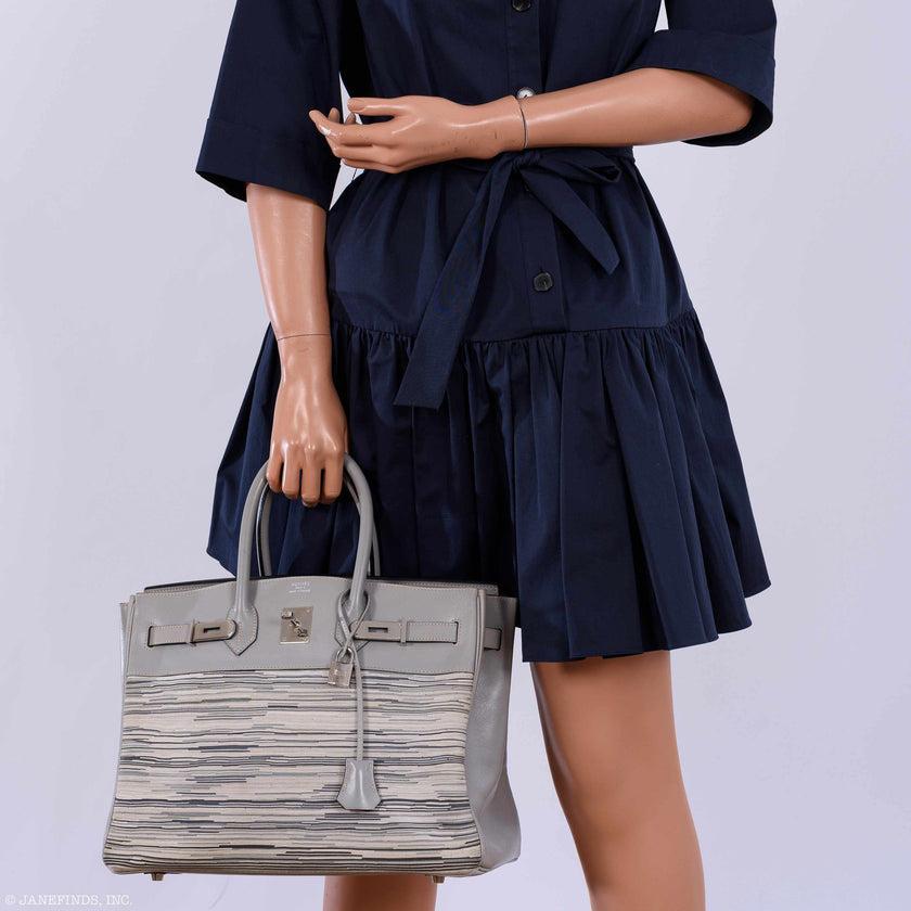 Hermès Birkin 35 Gris Perle Box & Vibrato Leather Palladium Hardware Bag For Sale 10