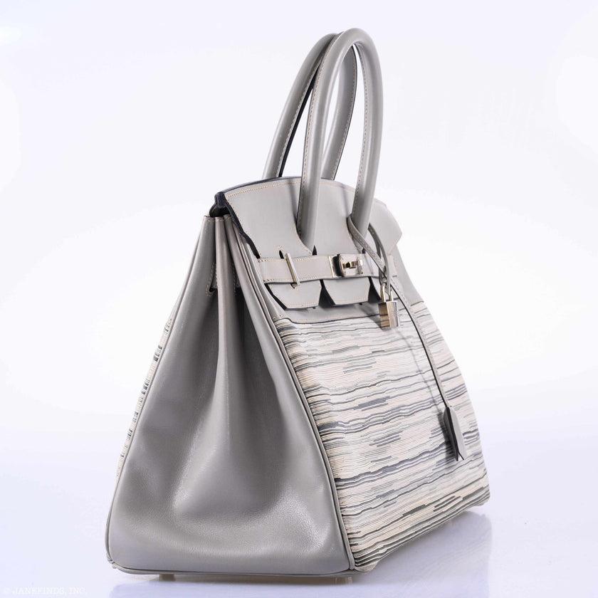 Women's Hermès Birkin 35 Gris Perle Box & Vibrato Leather Palladium Hardware Bag For Sale