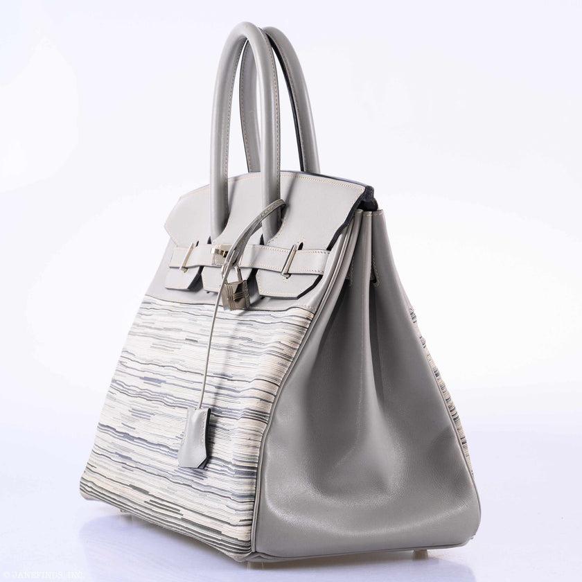Hermès Birkin 35 Gris Perle Box & Vibrato Leather Palladium Hardware Bag For Sale 1
