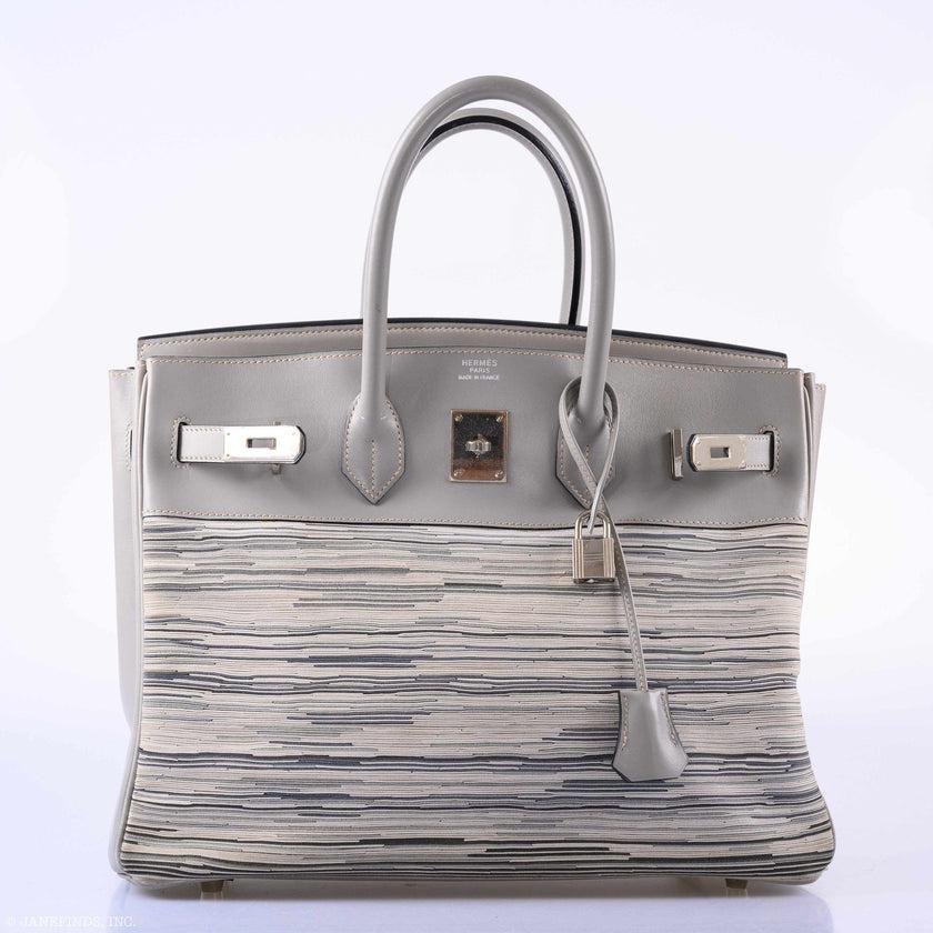 Hermès Birkin 35 Gris Perle Box & Vibrato Leather Palladium Hardware Bag For Sale 2