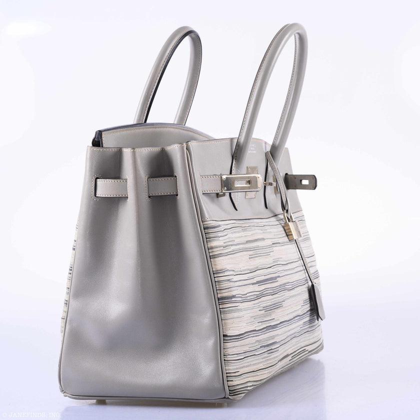 Hermès Birkin 35 Gris Perle Box & Vibrato Leather Palladium Hardware Bag For Sale 3