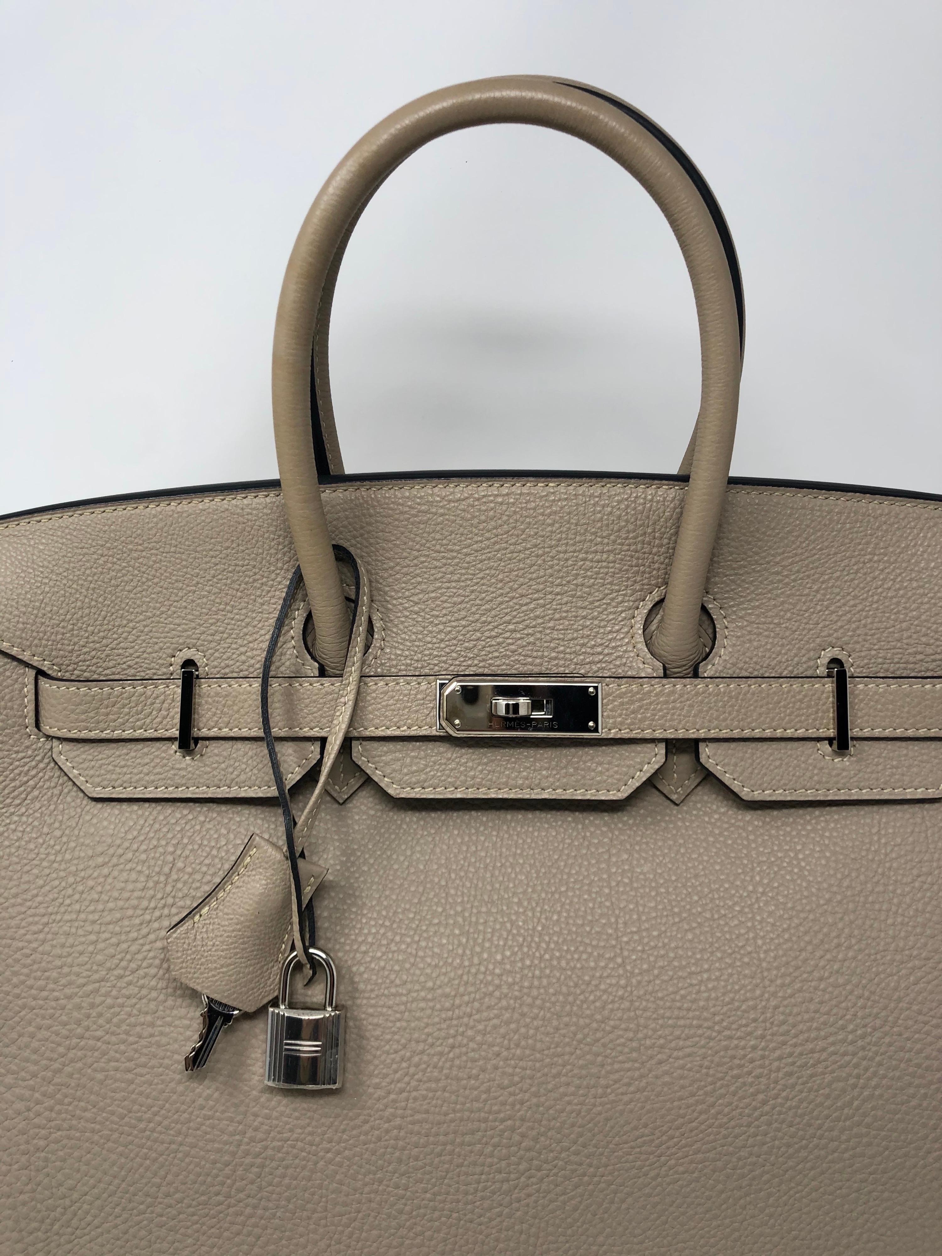 Gray Hermes Birkin 35 Gris Tourterelle Etoupe Special Order Bag 