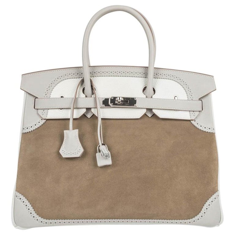 Hermes Limited Edition Birkin 25 Bag in Grizzly Gris Caillou