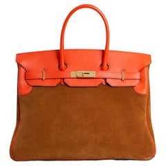 Hermès Birkin 35 Grizzly Suede and Swift PBHW