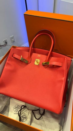 Hermes Birkin 35 H041702 Rouge Tomate with Original Box, Dustbag, and Receipt