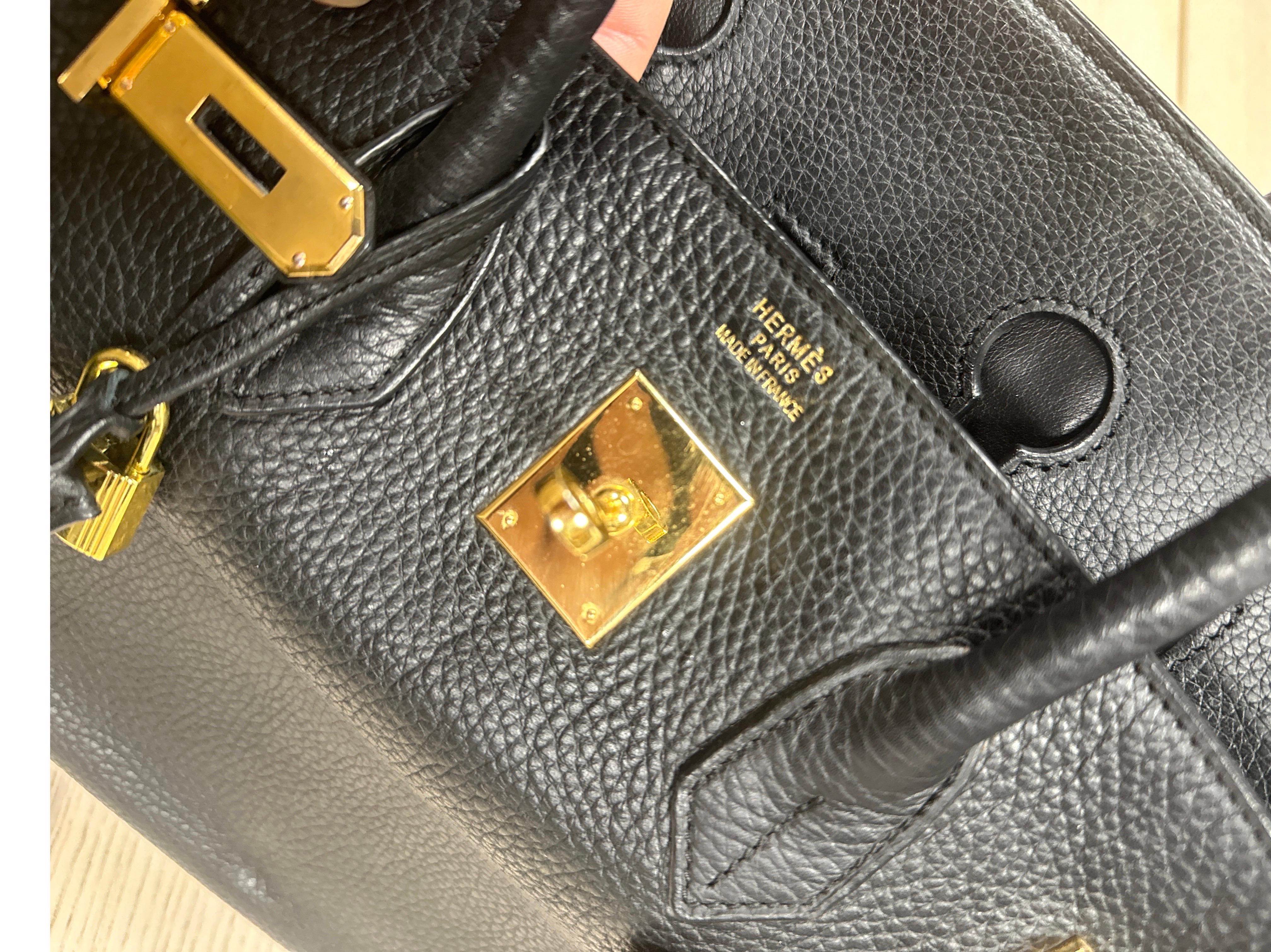 HERMES Birkin 35 Hand Bag Ardennes Leather Black Purse PRE LOVED - 2006 Year 7