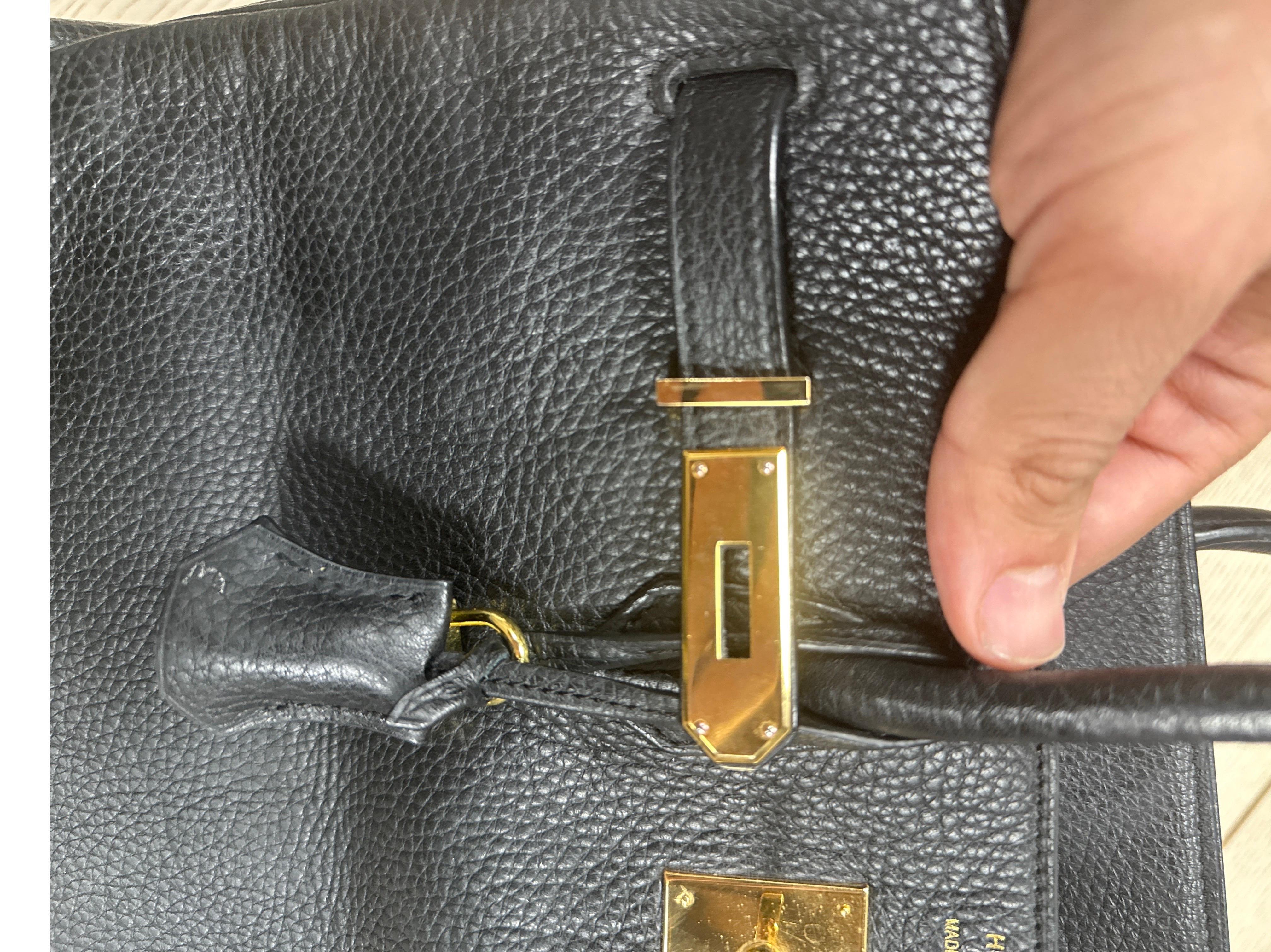 HERMES Birkin 35 Hand Bag Ardennes Leather Black Purse PRE LOVED - 2006 Year 8
