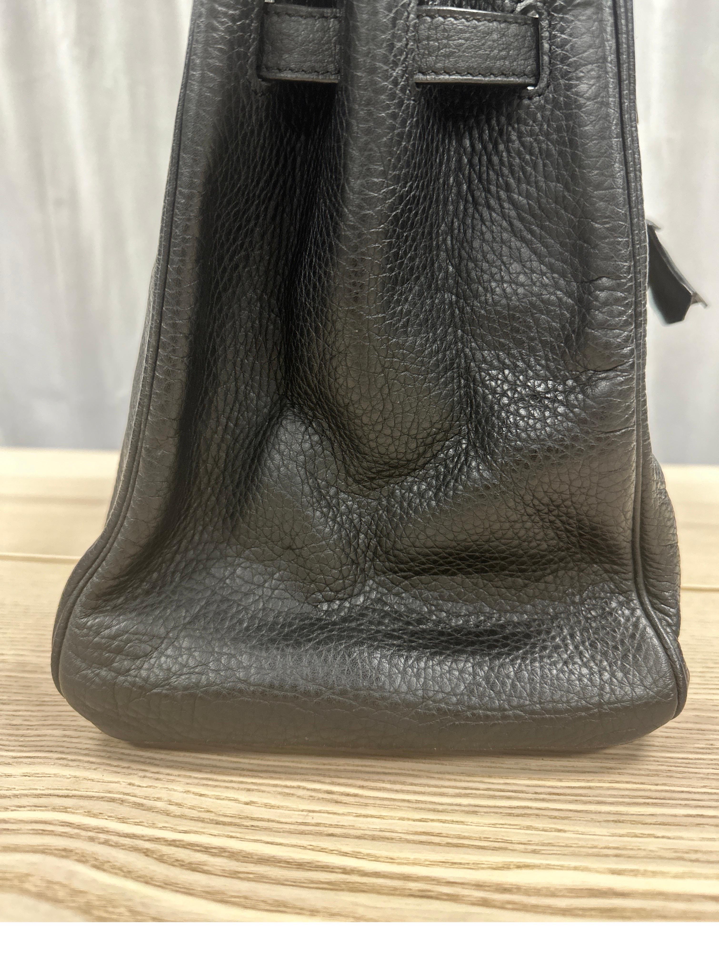 HERMES Birkin 35 Hand Bag Ardennes Leather Black Purse PRE LOVED - 2006 Year 16