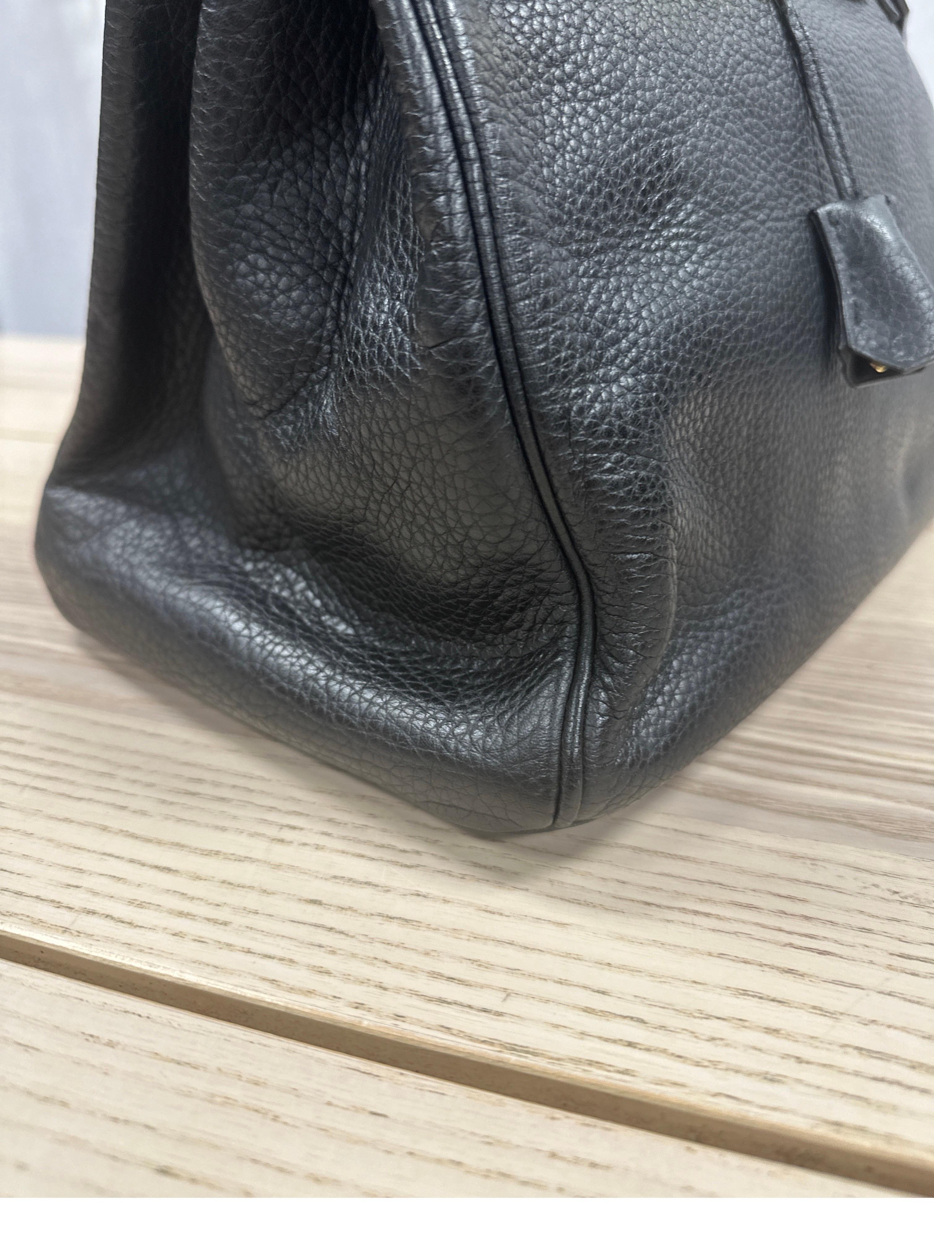 HERMES Birkin 35 Hand Bag Ardennes Leather Black Purse PRE LOVED - 2006 Year 1