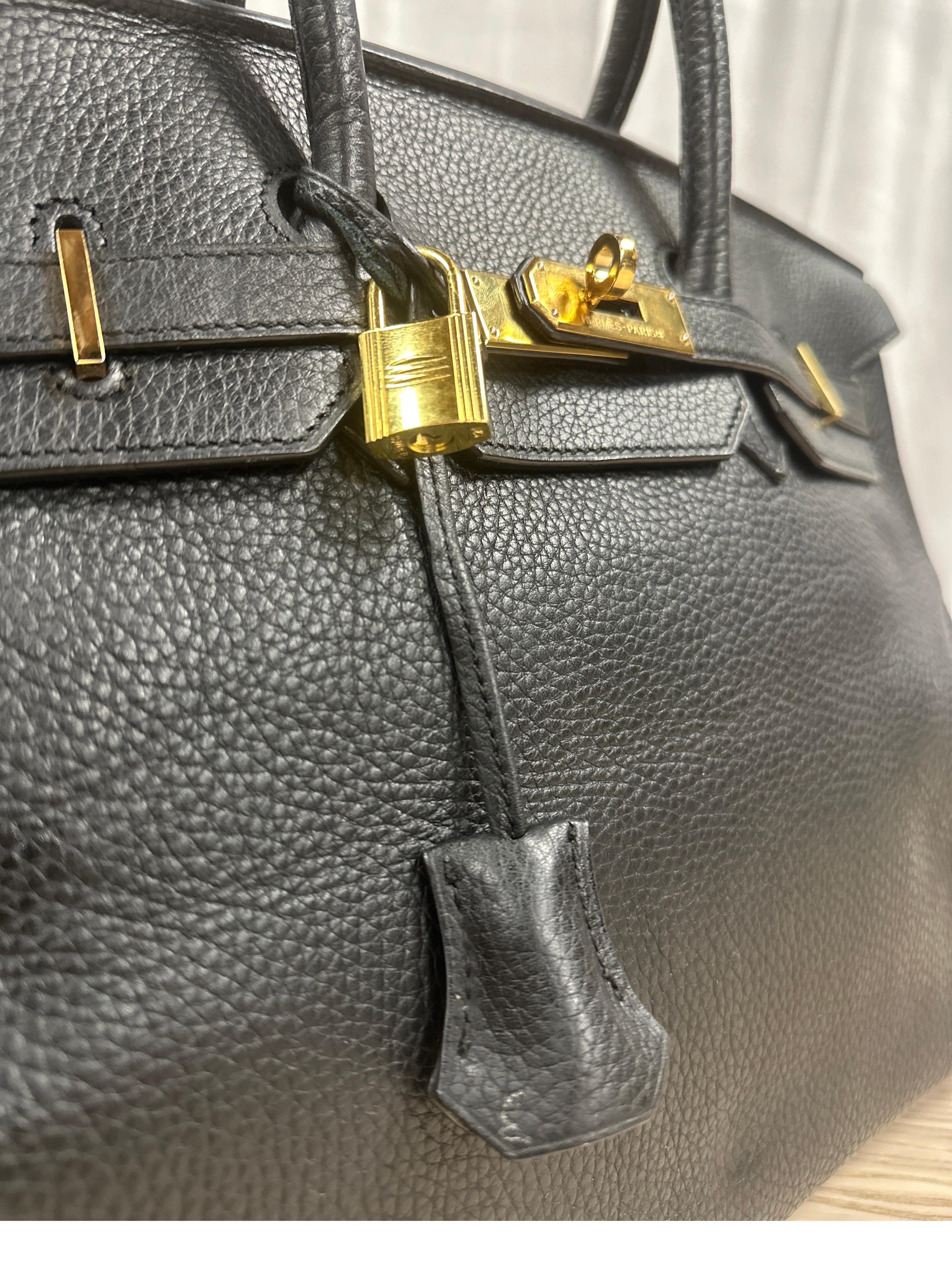 HERMES Birkin 35 Hand Bag Ardennes Leather Black Purse PRE LOVED - 2006 Year 2