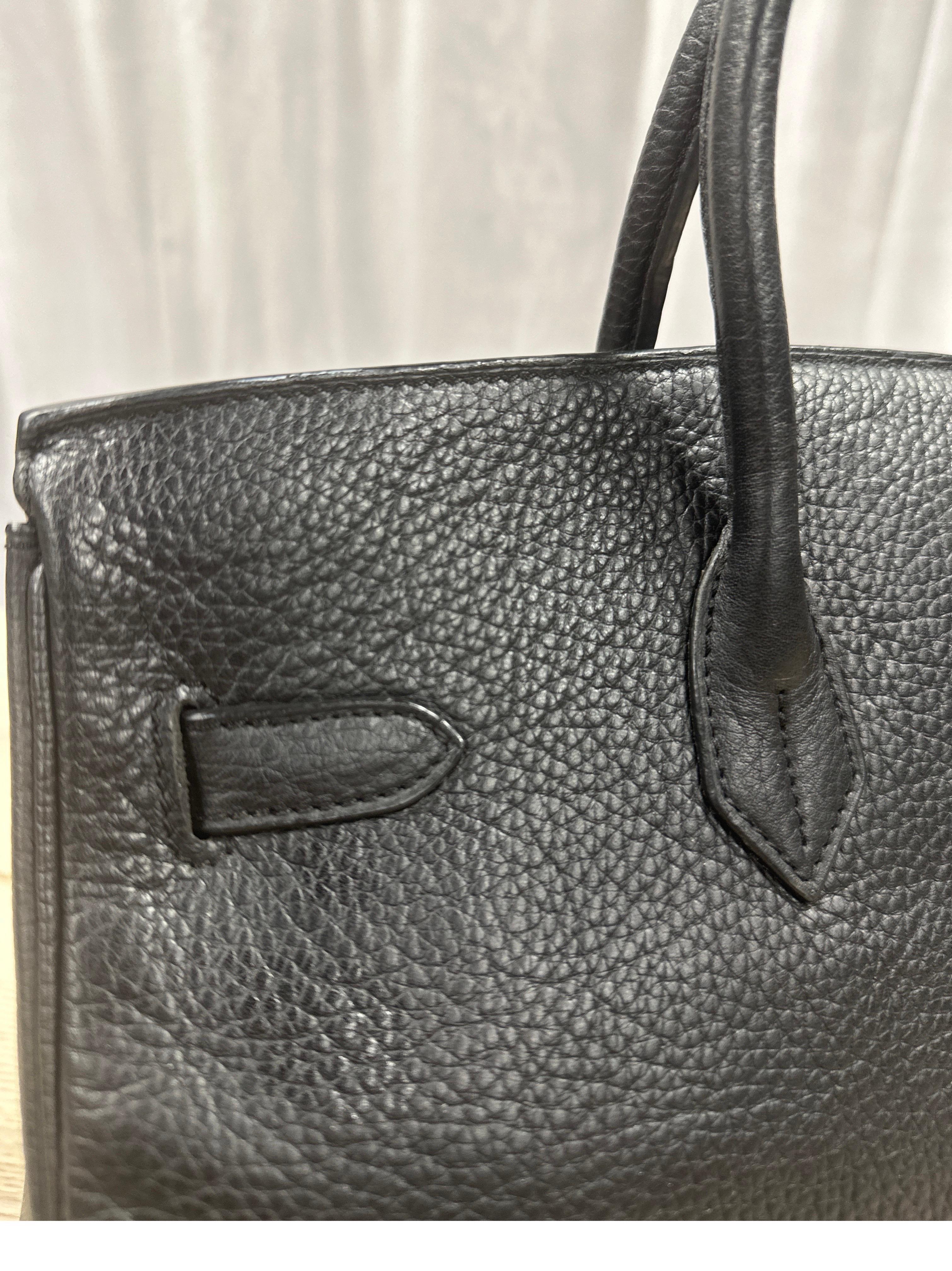 HERMES Birkin 35 Hand Bag Ardennes Leather Black Purse PRE LOVED - 2006 Year 4