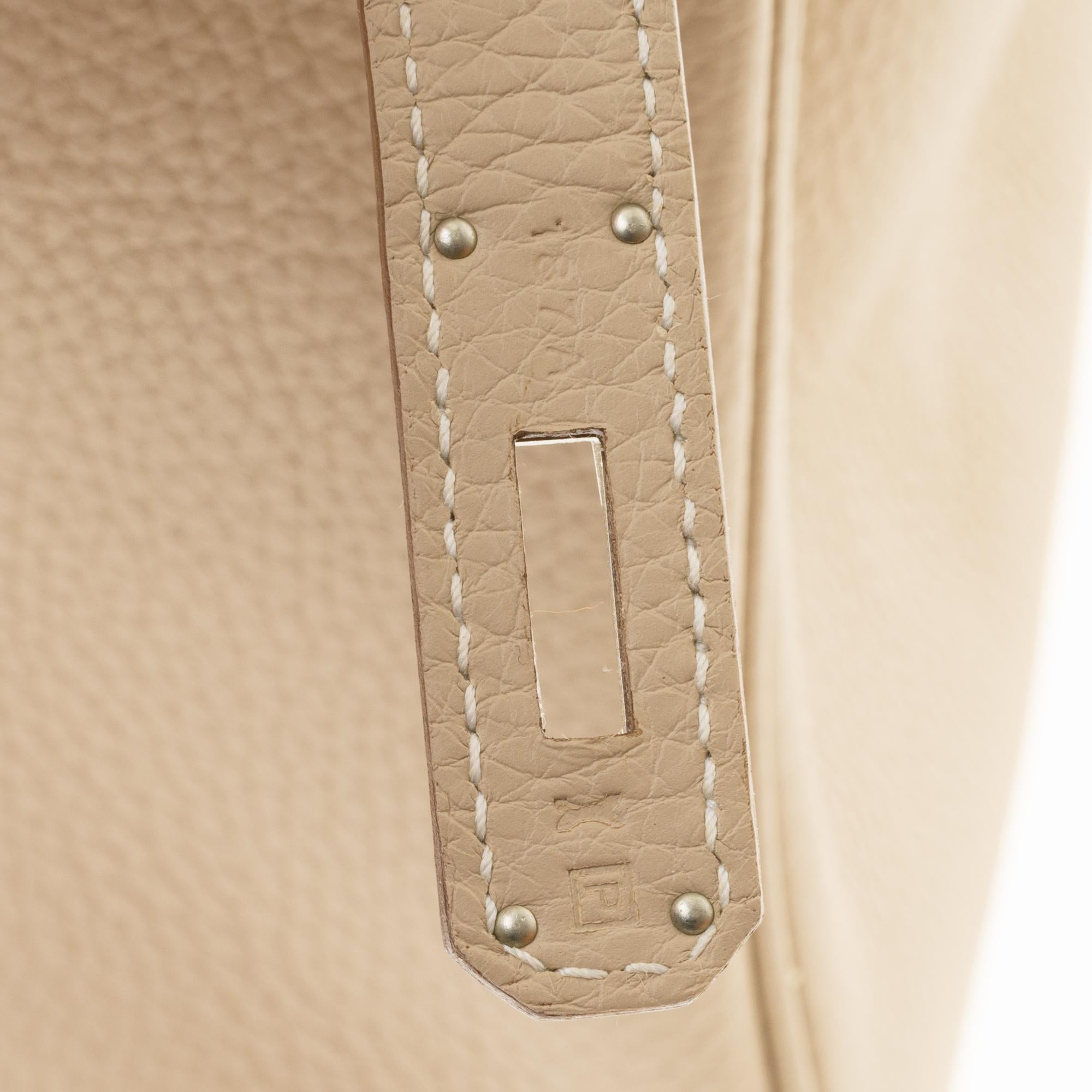 Hermès Birkin 35 Handtasche in Argile Taurillon Clémence Leder:: PHW fast neu ! 1