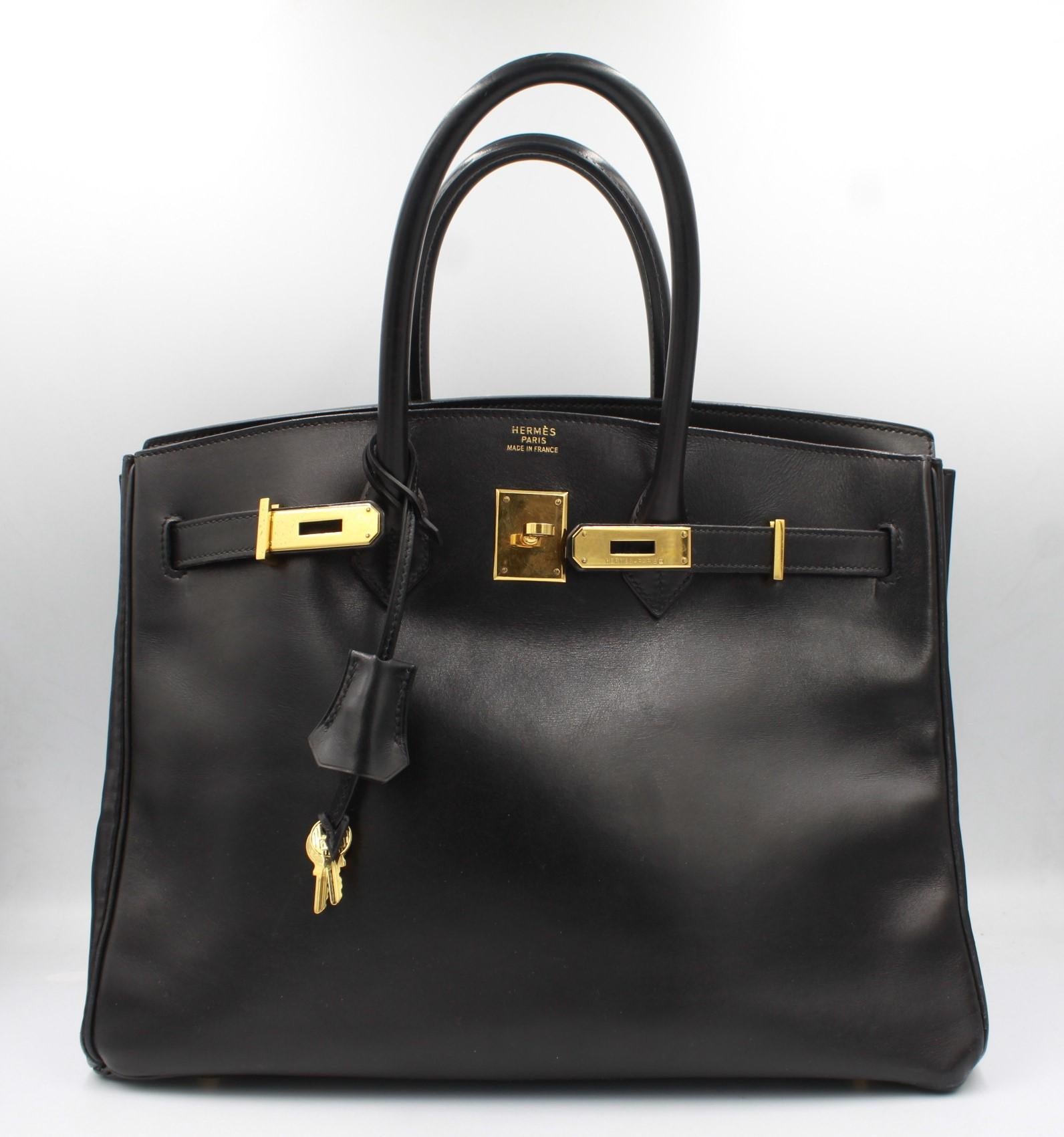 Hermès Birkin 35 handbag in black box leather 1