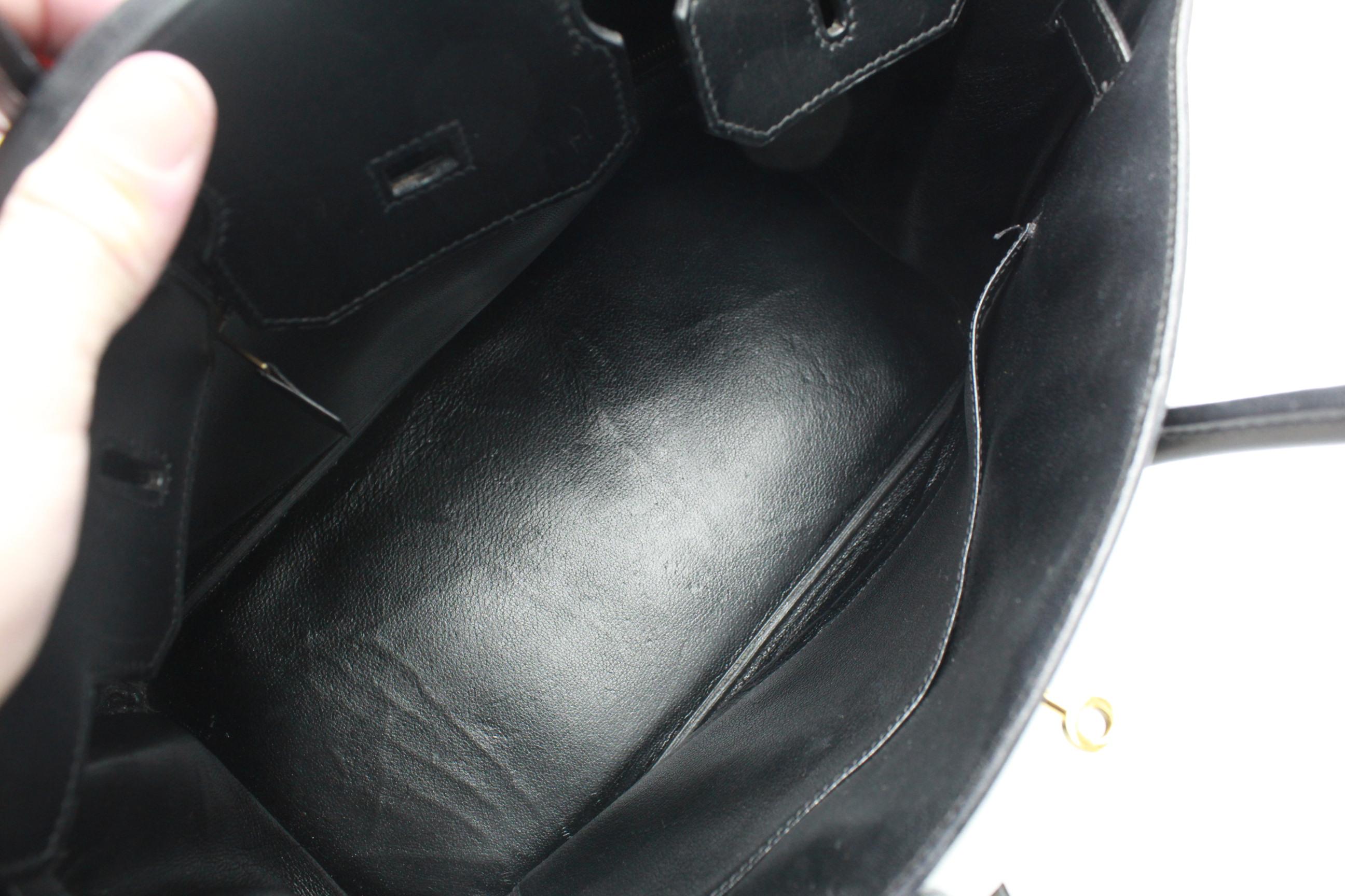 Hermès Birkin 35 handbag in black box leather 2