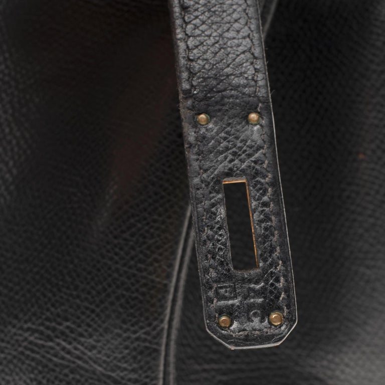 Hermès Birkin 35 handbag in black Courchevel leather, Gold hardware at ...