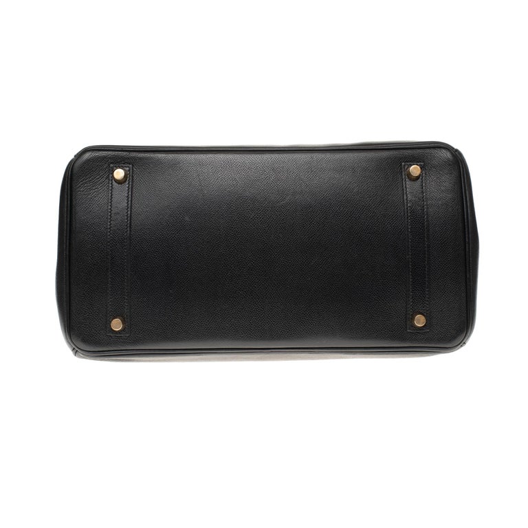 Hermès Birkin 35 handbag in black Courchevel leather, Gold hardware at ...