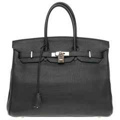 Hermès Birkin 35 handbag in Black Togo leather, Palladium hardware !