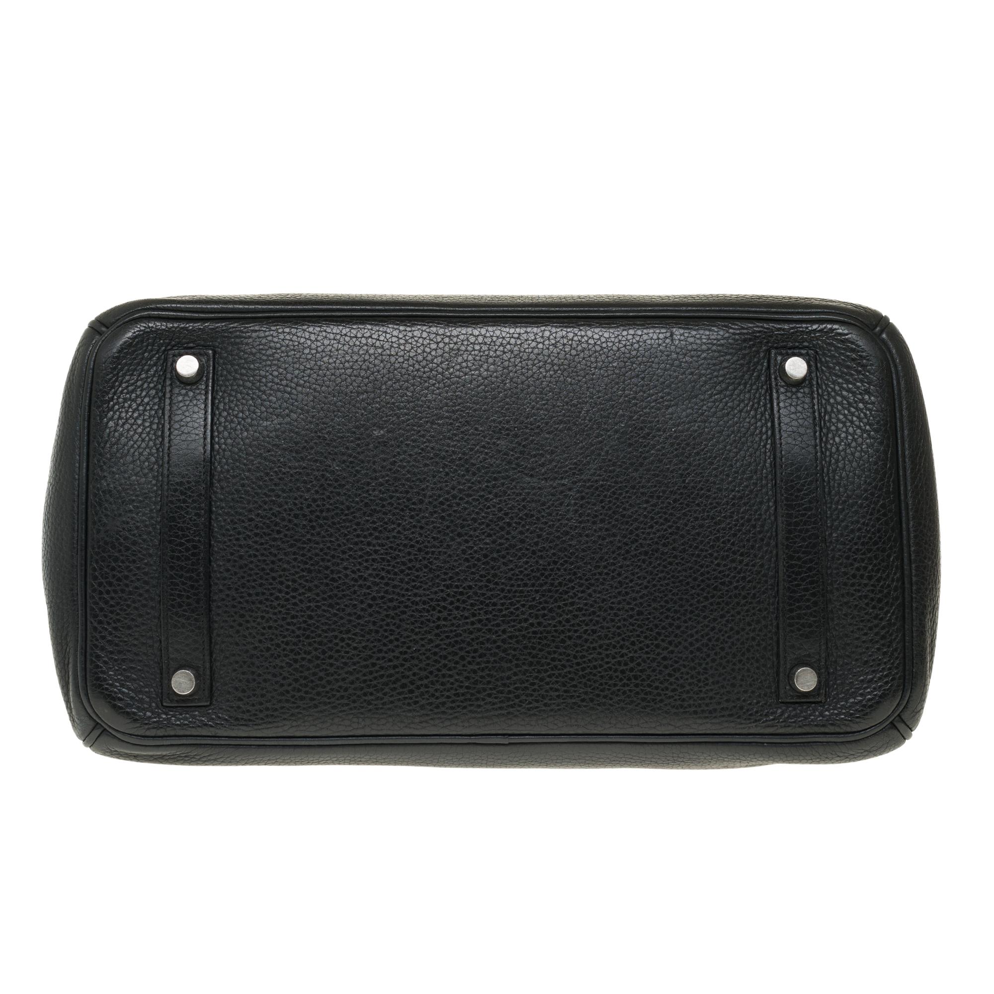 Hermès Birkin 35 handbag in black Togo leather with Palladium Silver hardware ! 5