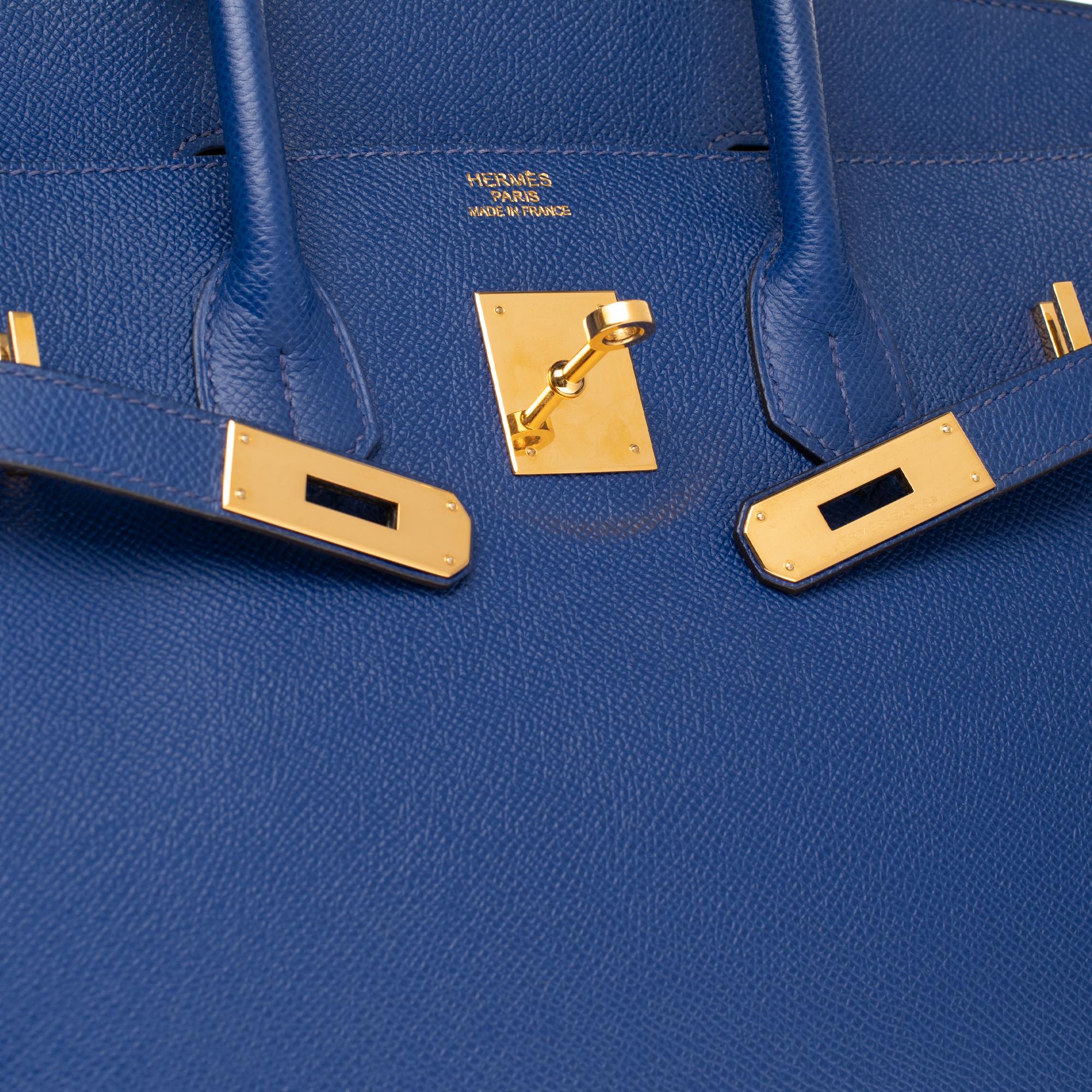 Hermès Birkin 35 handbag in bleu électrique epsom leather, GHW In Excellent Condition In Paris, IDF