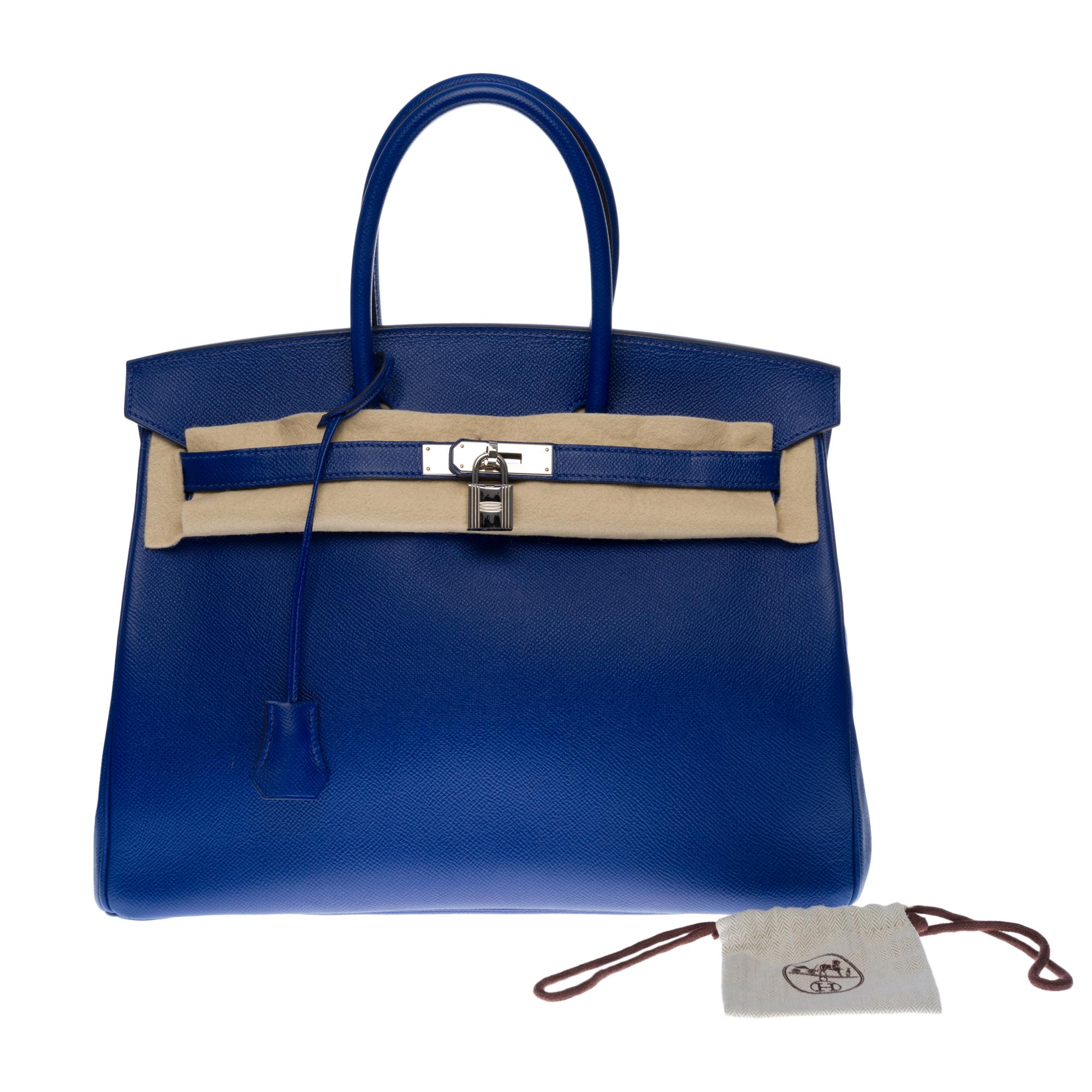 Hermès Birkin 35 handbag in bleu saphir epsom leather with silver hardware ! 3