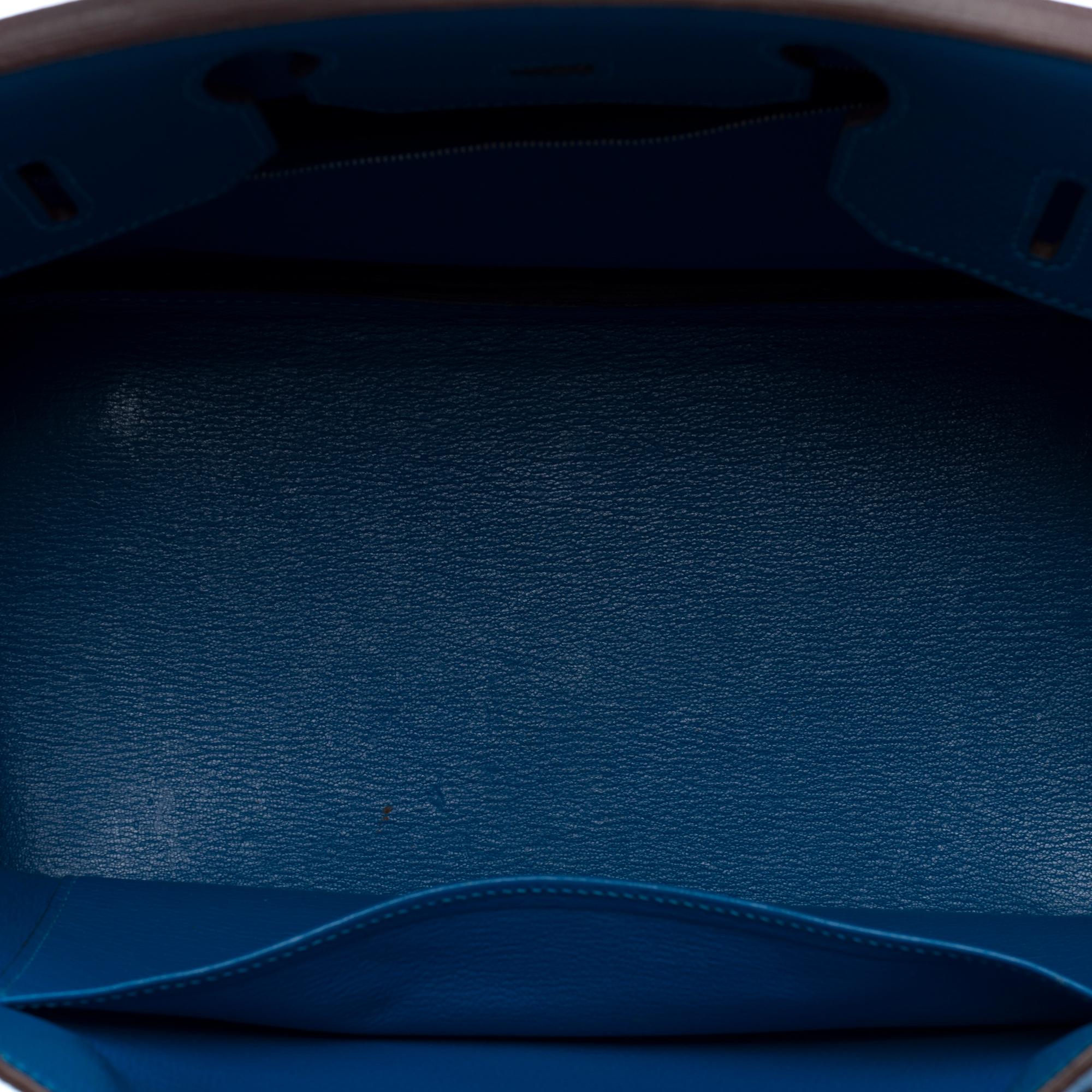 Stunning Hermès Birkin 35 handbag in Blue Izmir Togo Calf leather, PHW 6