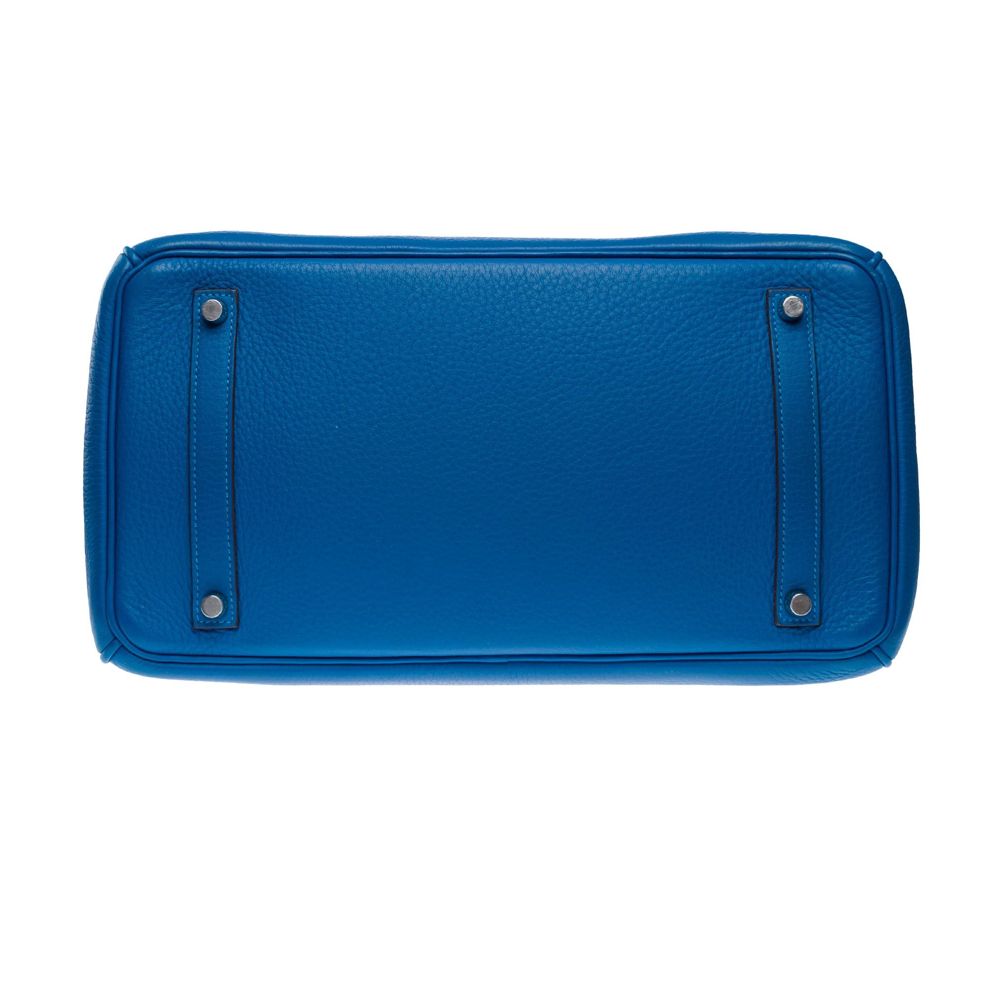 Stunning Hermès Birkin 35 handbag in Blue Izmir Togo Calf leather, PHW 8
