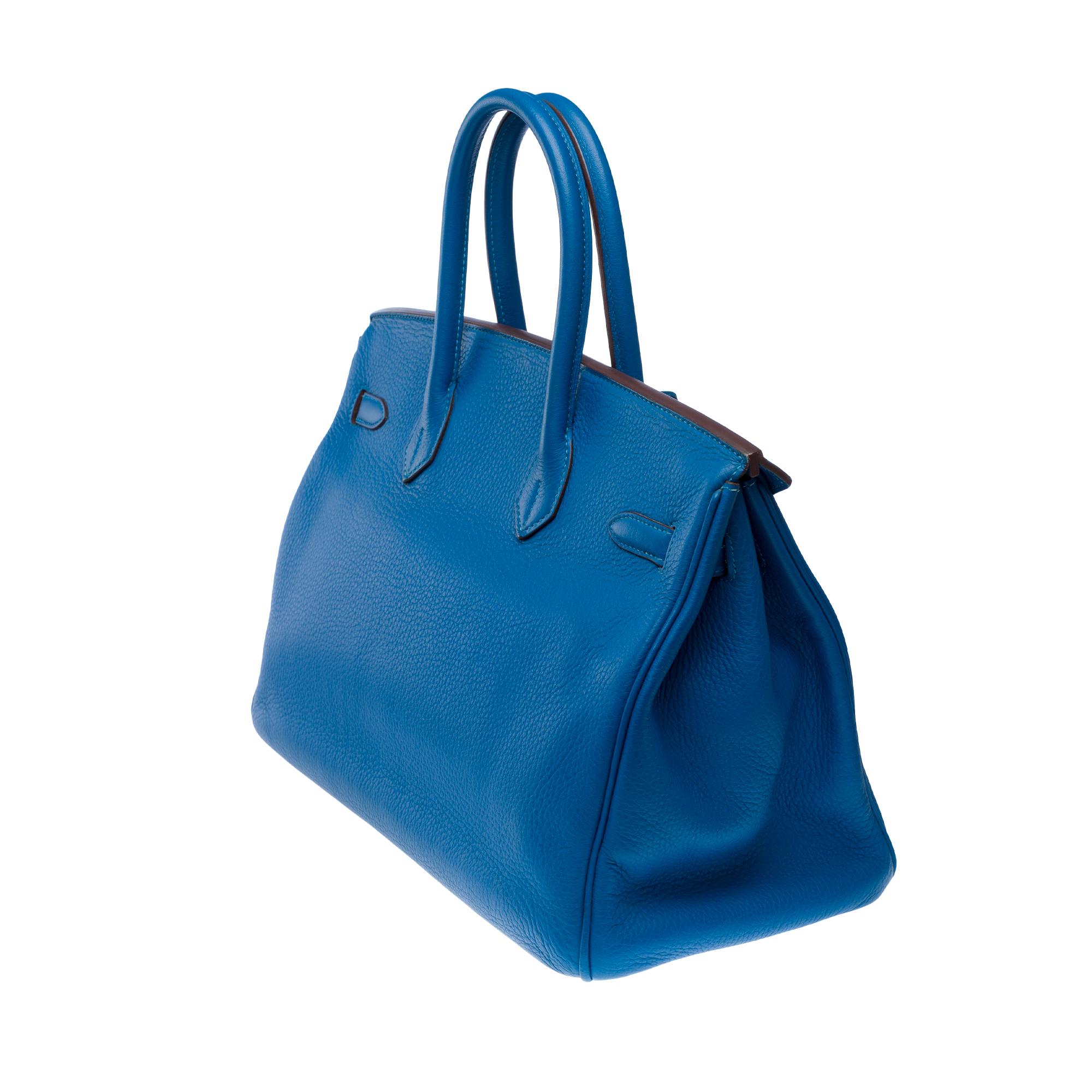 Stunning Hermès Birkin 35 handbag in Blue Izmir Togo Calf leather, PHW 3