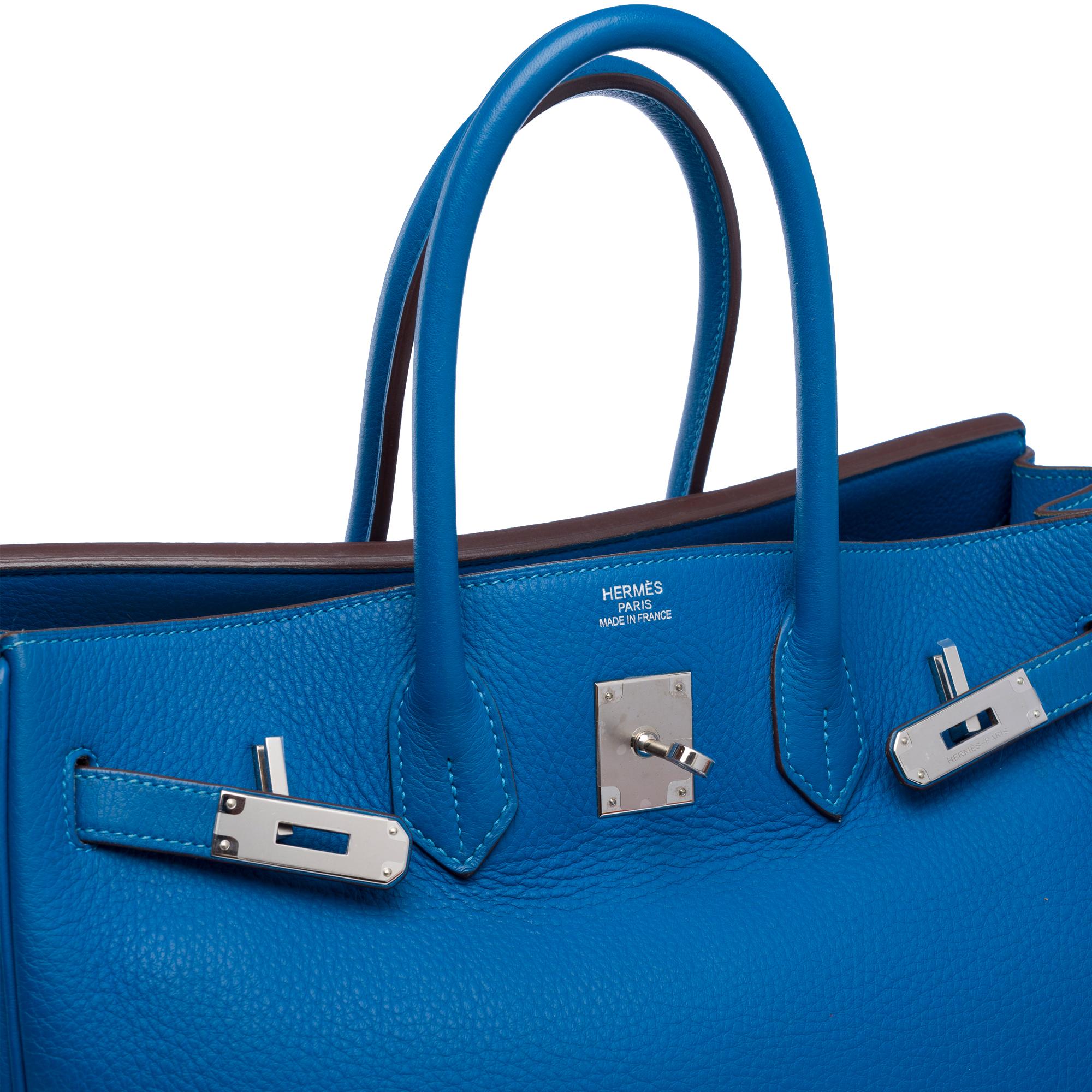 Stunning Hermès Birkin 35 handbag in Blue Izmir Togo Calf leather, PHW 4