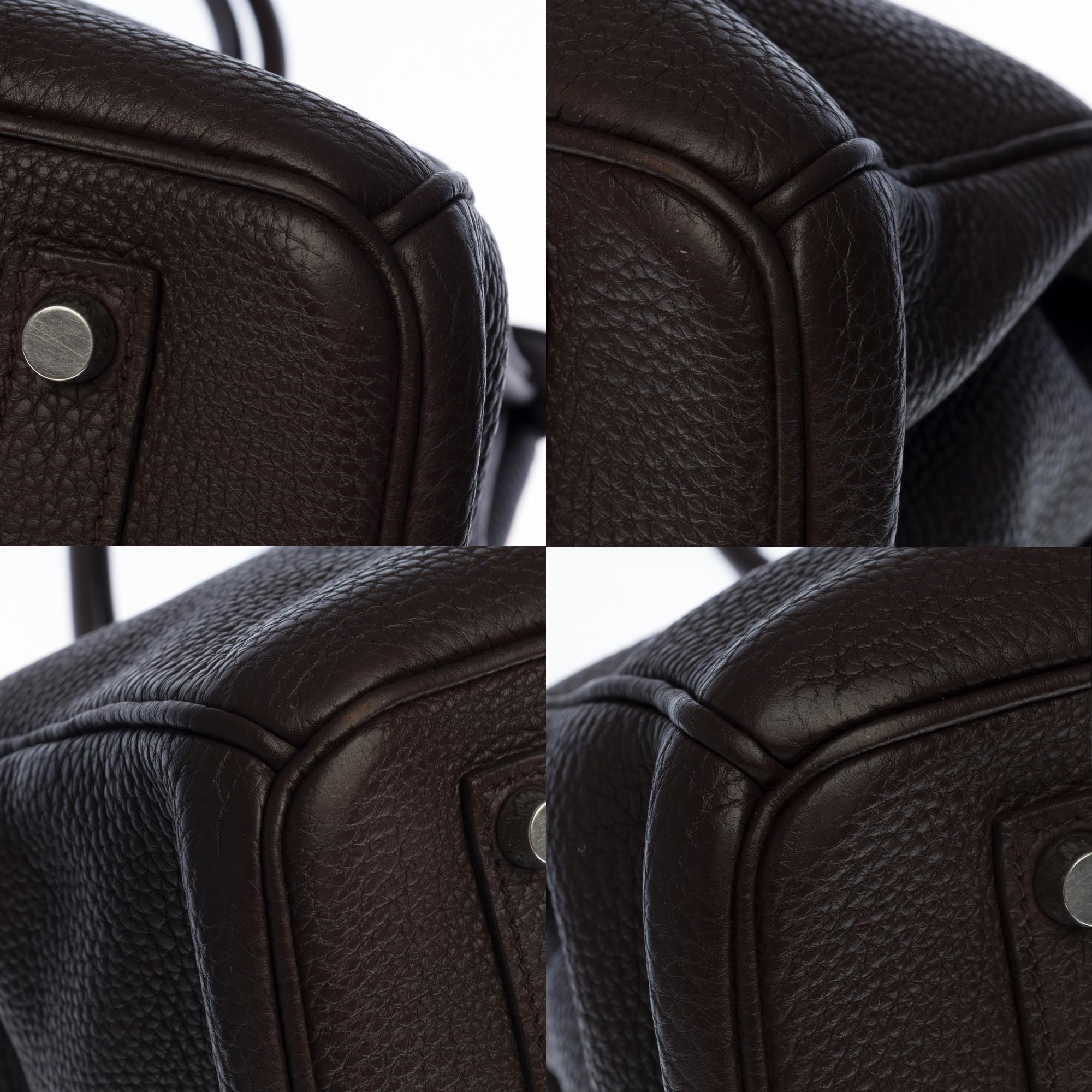 Hermès Birkin 35 handbag in brown Togo leather with silver hardware ! 2