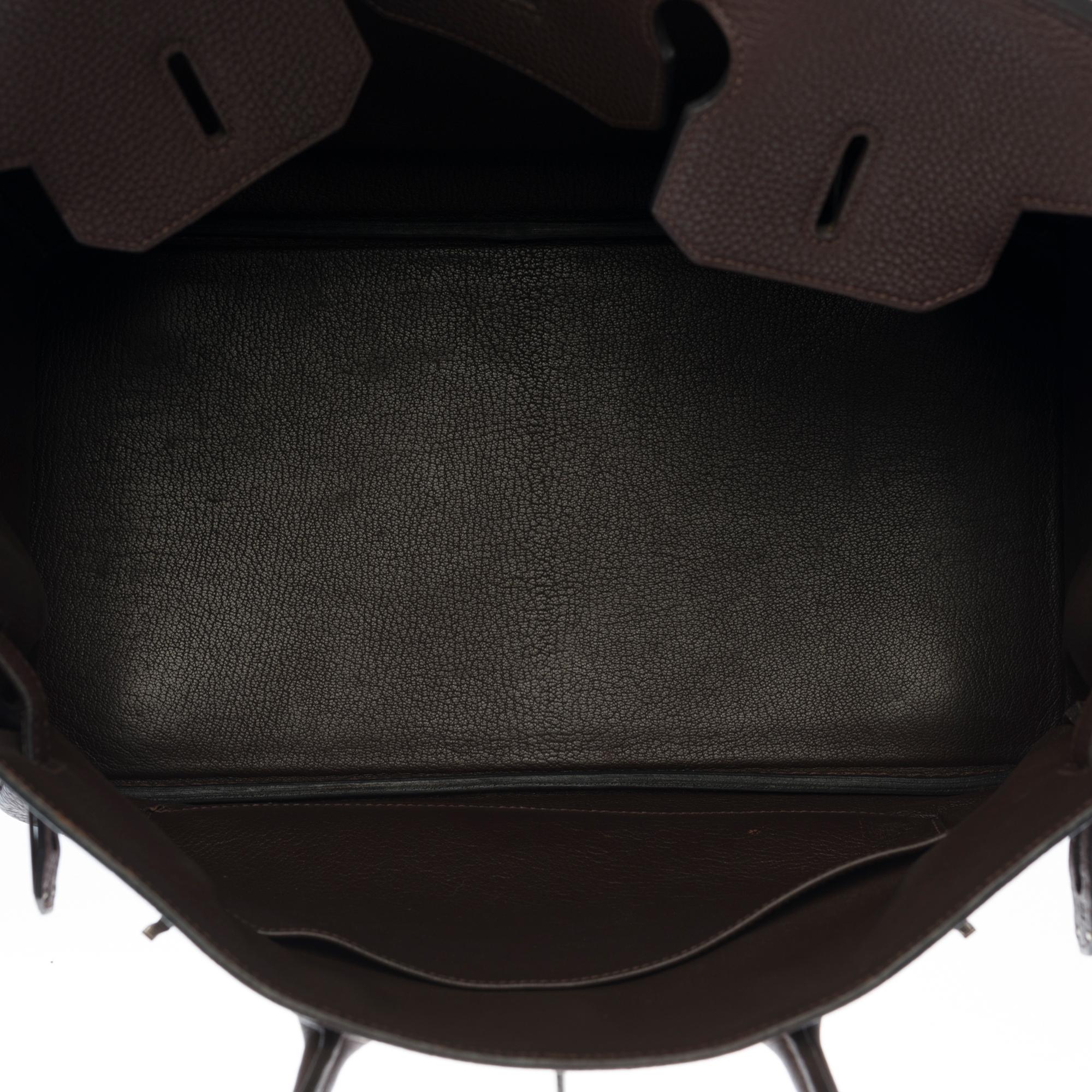 Hermès Birkin 35 handbag in brown Togo leather with silver hardware ! In Good Condition In Paris, IDF