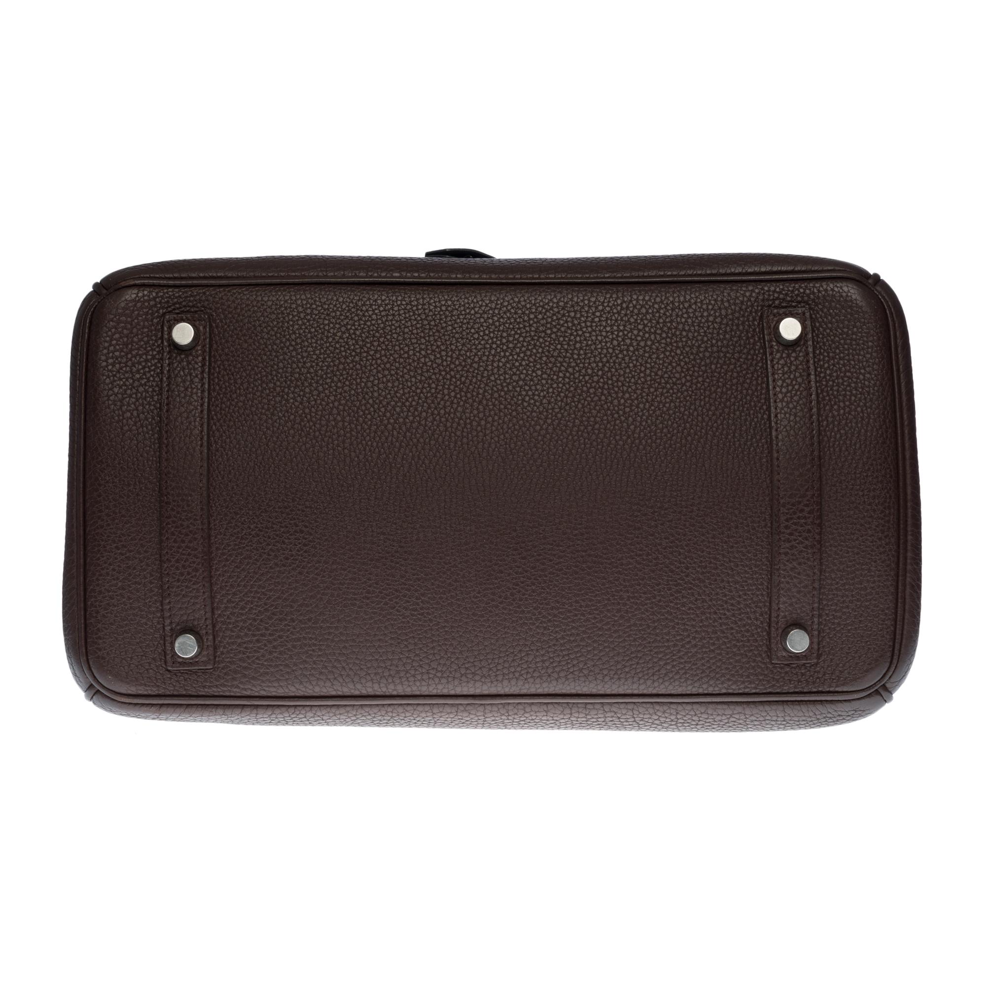 Hermès Birkin 35 handbag in brown Togo leather with silver hardware ! 1