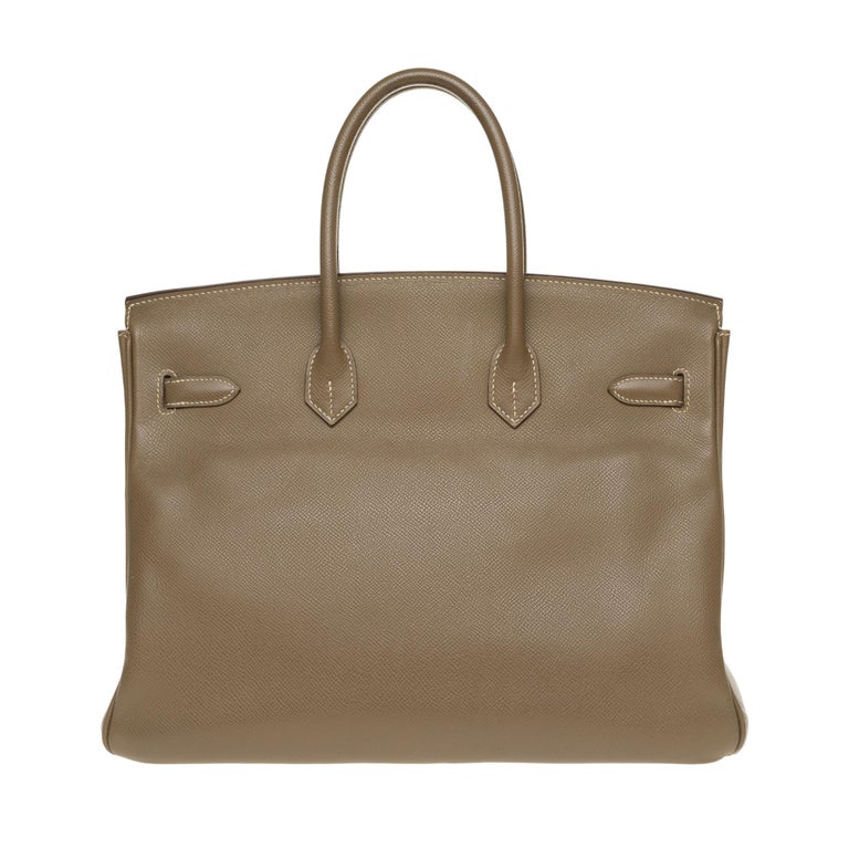 Hermès Birkin 35 handbag in Epsom Etoupe with Silver hardware ! at 1stDibs