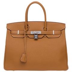 Hermès Birkin 35 handbag in Gold Togo leather, Palladium hardware !