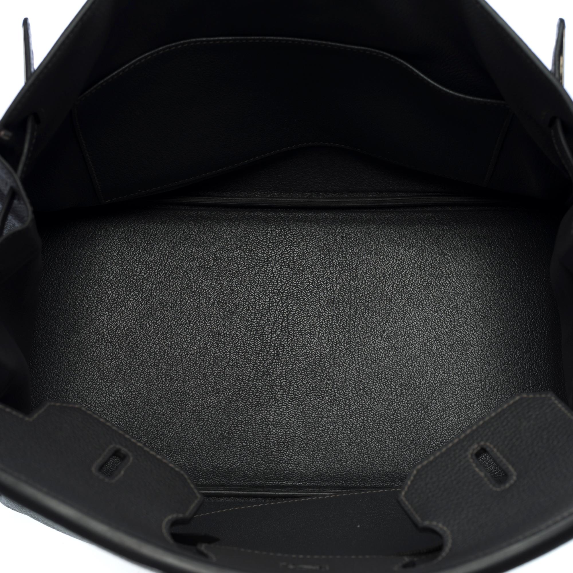 Hermès Birkin 35 handbag in Graphite Taurillon Clémence leather, Ruthenium HW 1
