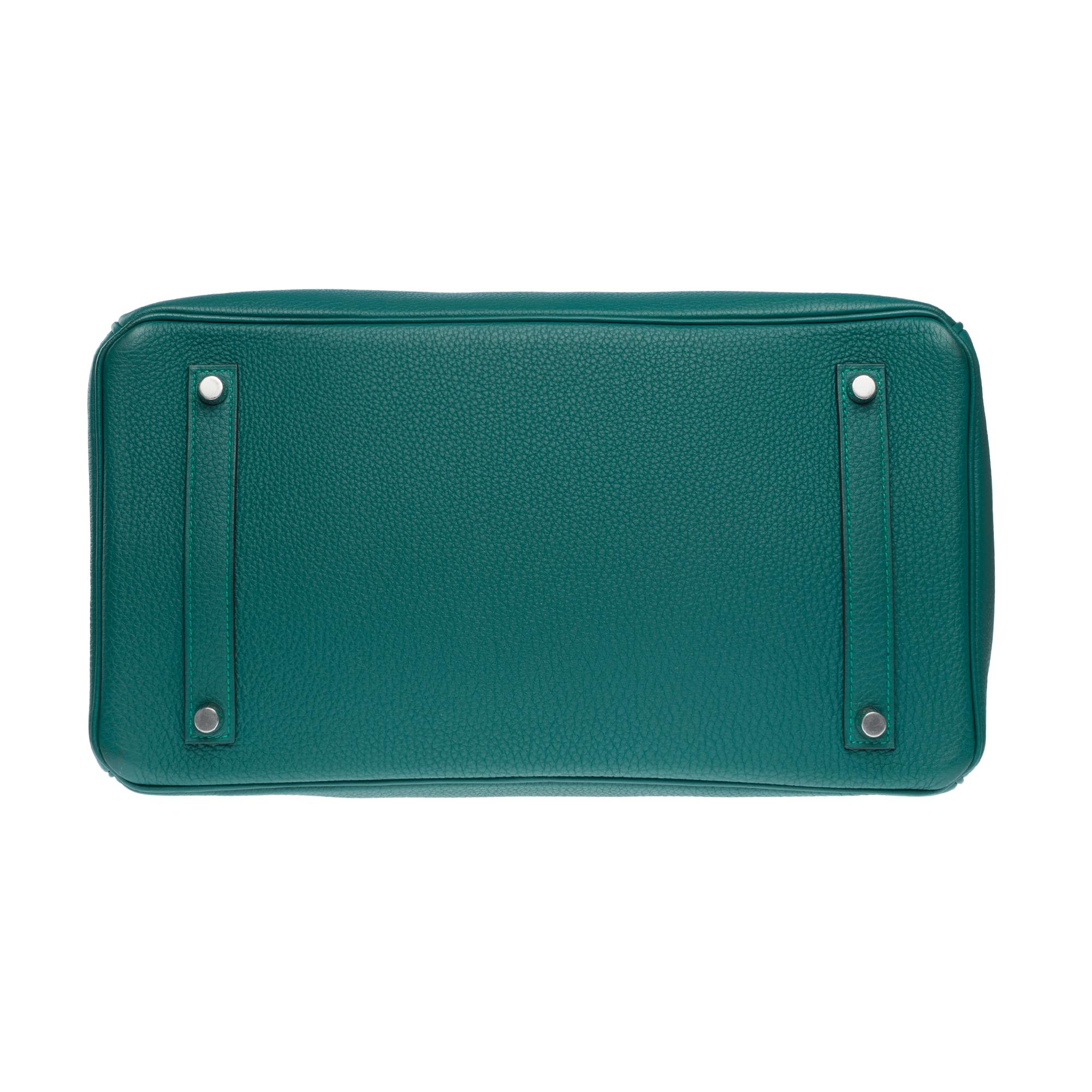 Hermès Birkin 35 handbag in Malachite green Togo leather, PHW 7