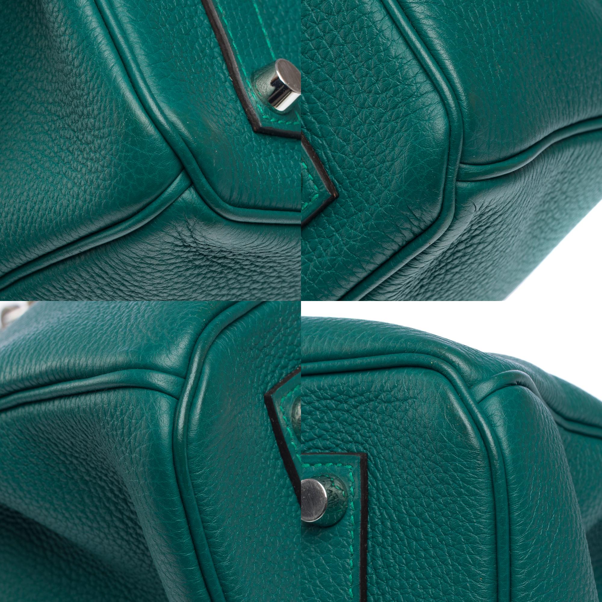 Hermès Birkin 35 handbag in Malachite green Togo leather, PHW 8