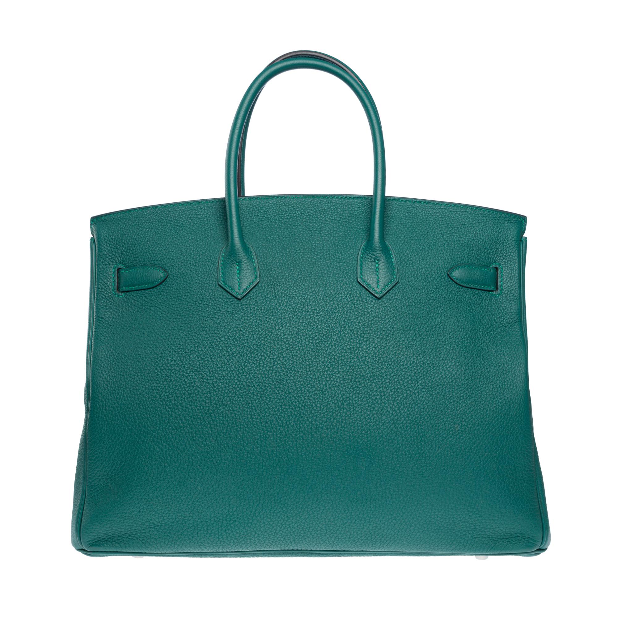 Women's Hermès Birkin 35 handbag in Malachite green Togo leather, PHW