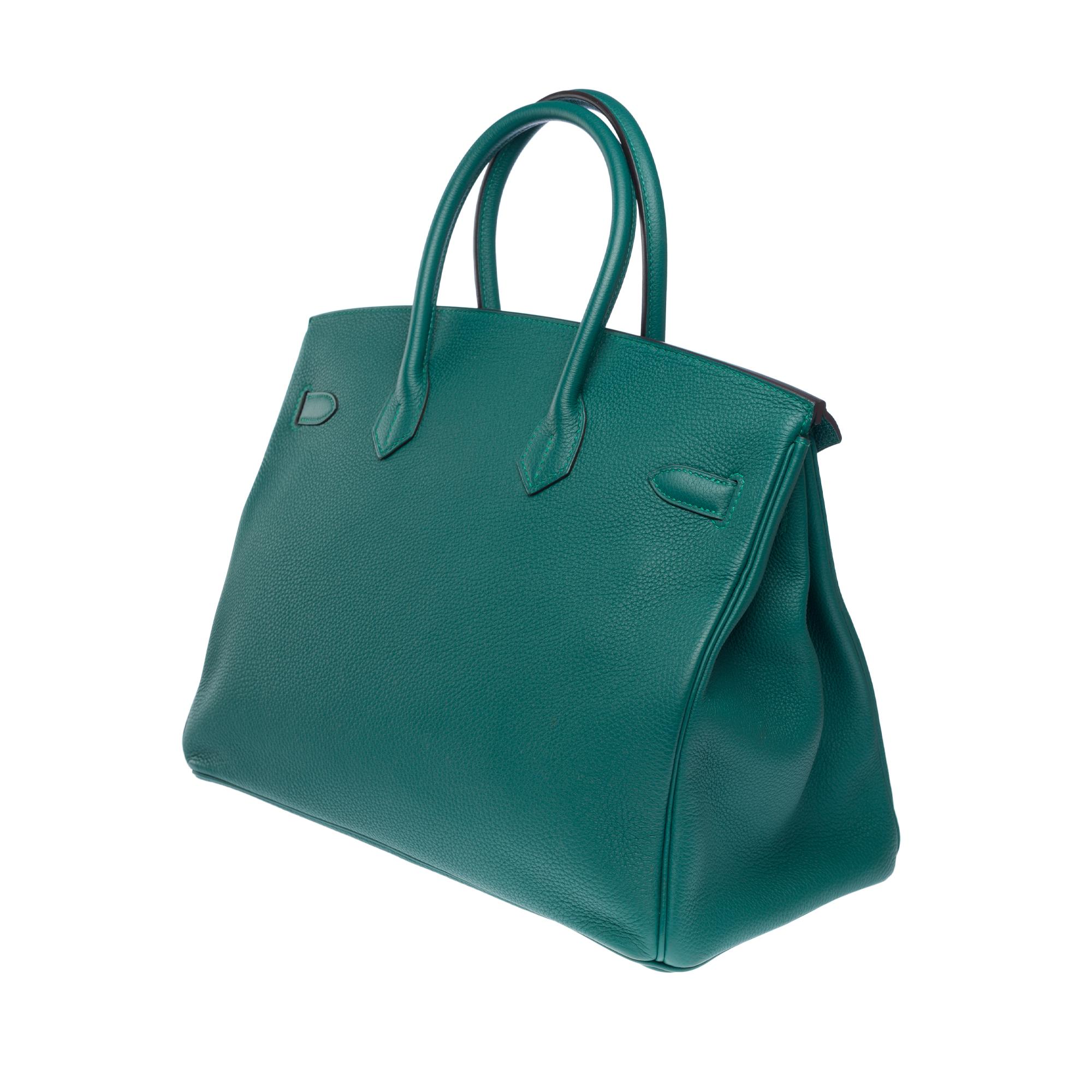 Hermès Birkin 35 handbag in Malachite green Togo leather, PHW 2