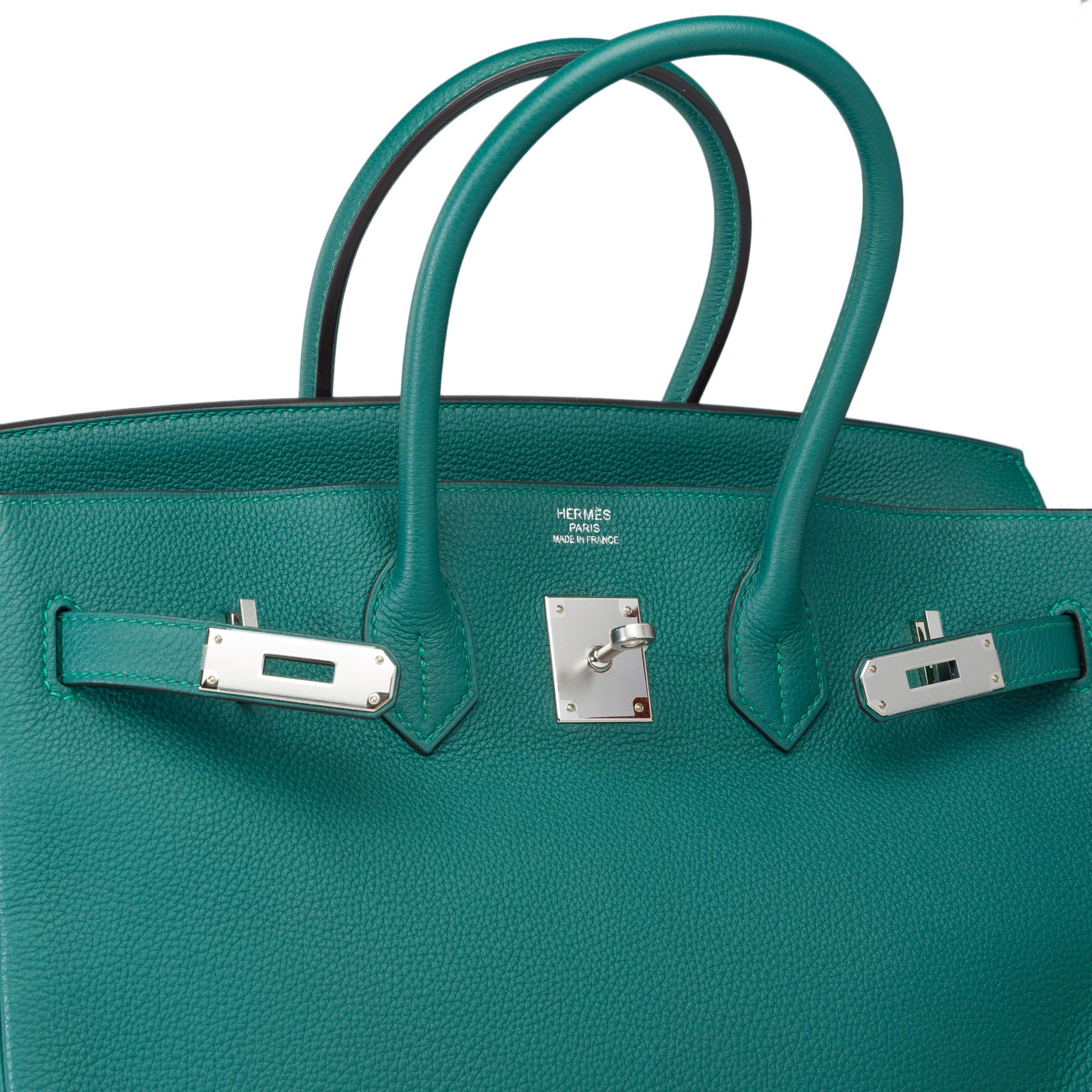 Hermès Birkin 35 handbag in Malachite green Togo leather, PHW 3